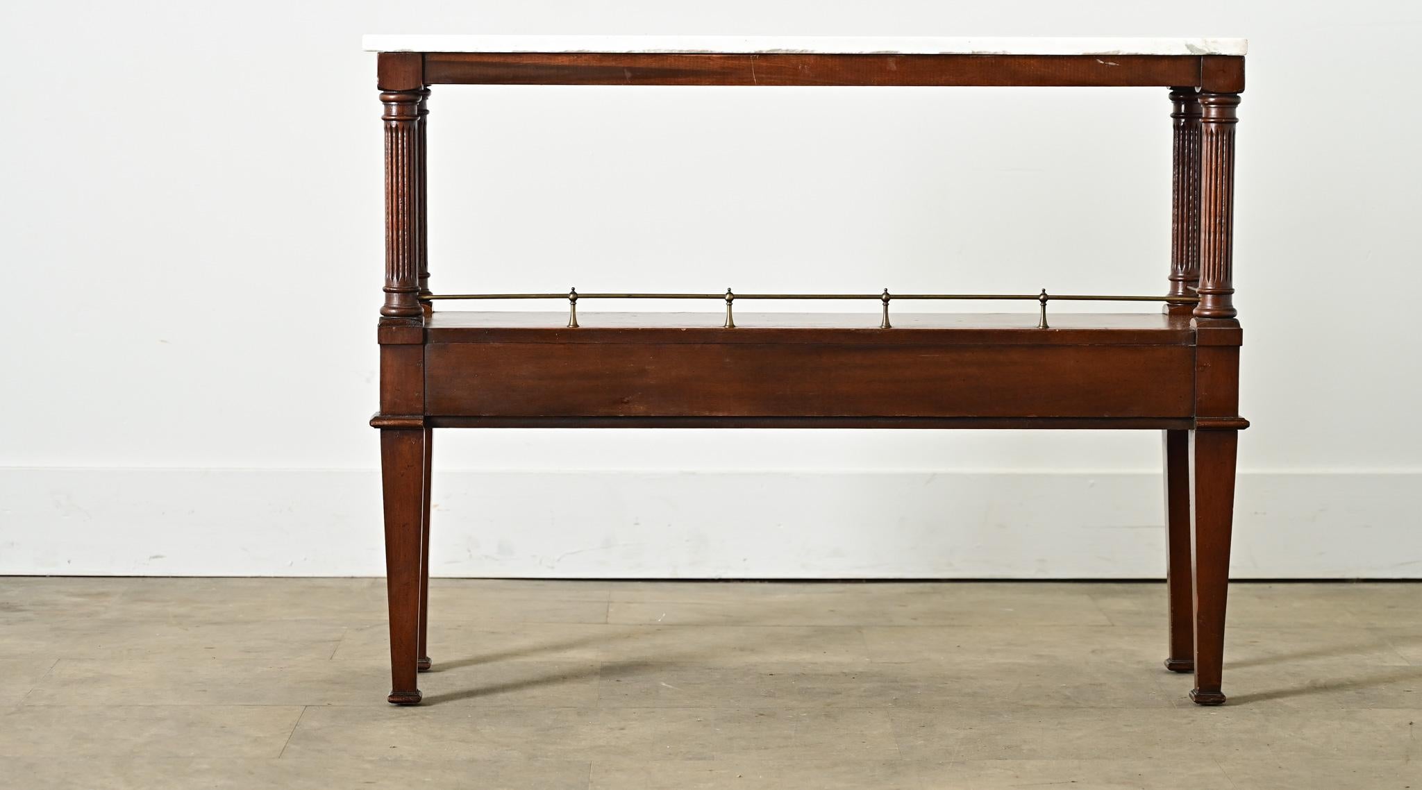 French 19th Century Mahogany & Marble Console Table For Sale 5
