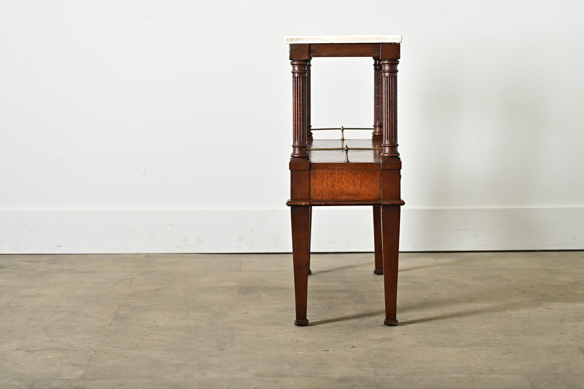 French 19th Century Mahogany & Marble Console Table For Sale 6
