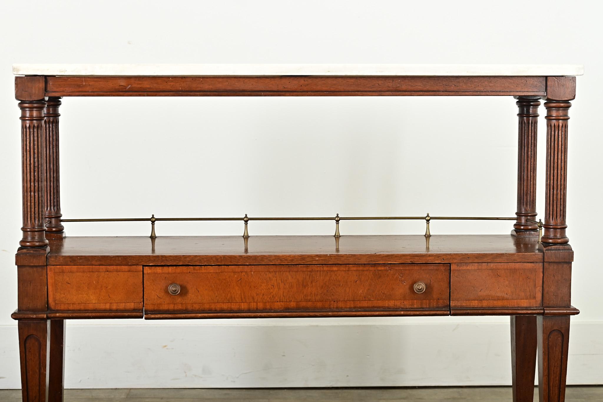 Other French 19th Century Mahogany & Marble Console Table For Sale