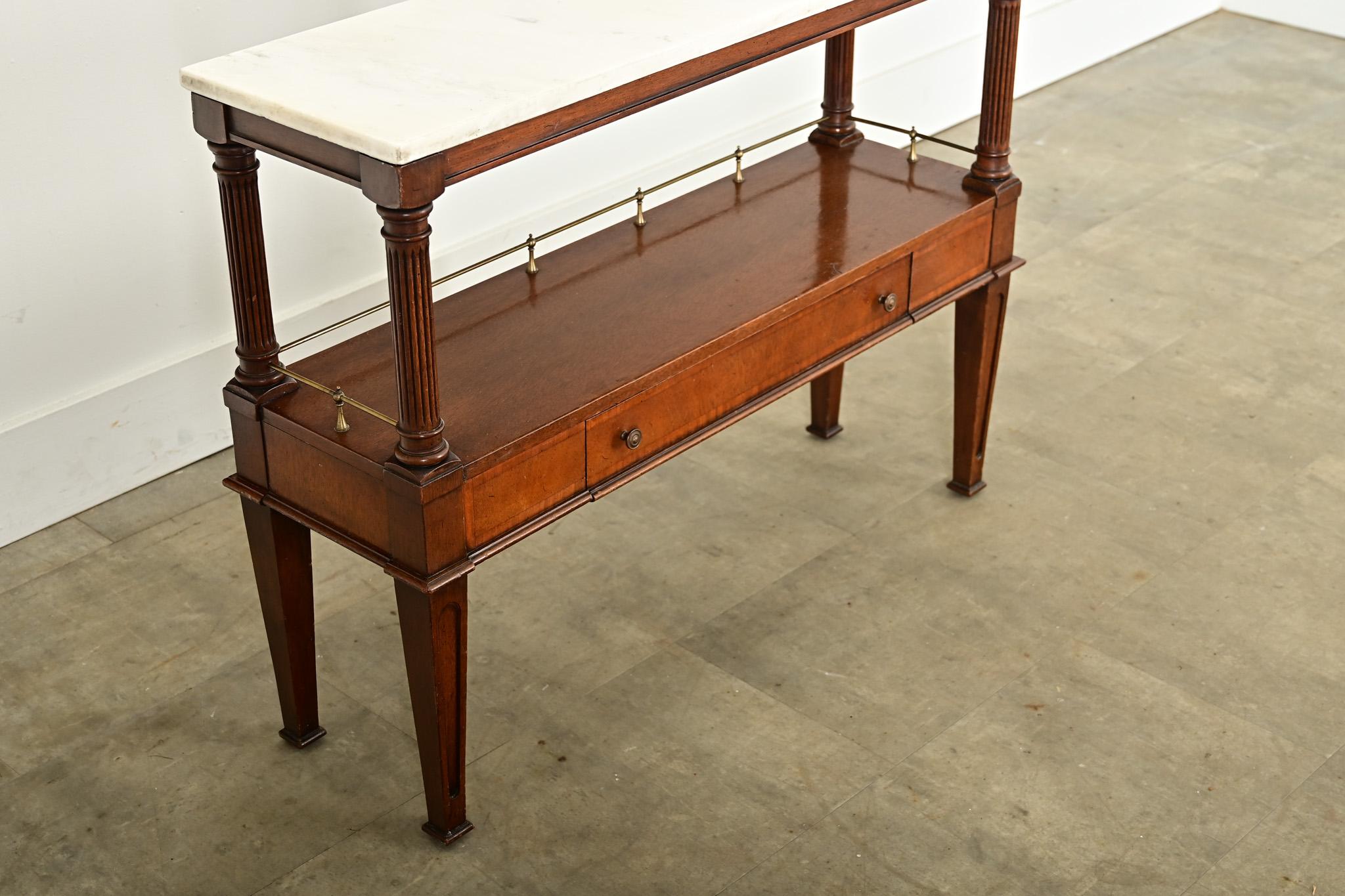 French 19th Century Mahogany & Marble Console Table In Good Condition For Sale In Baton Rouge, LA
