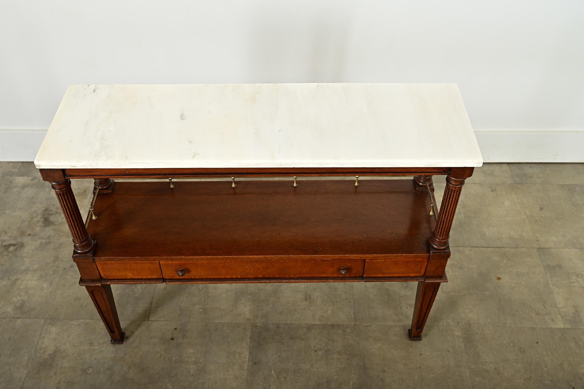 French 19th Century Mahogany & Marble Console Table For Sale 2