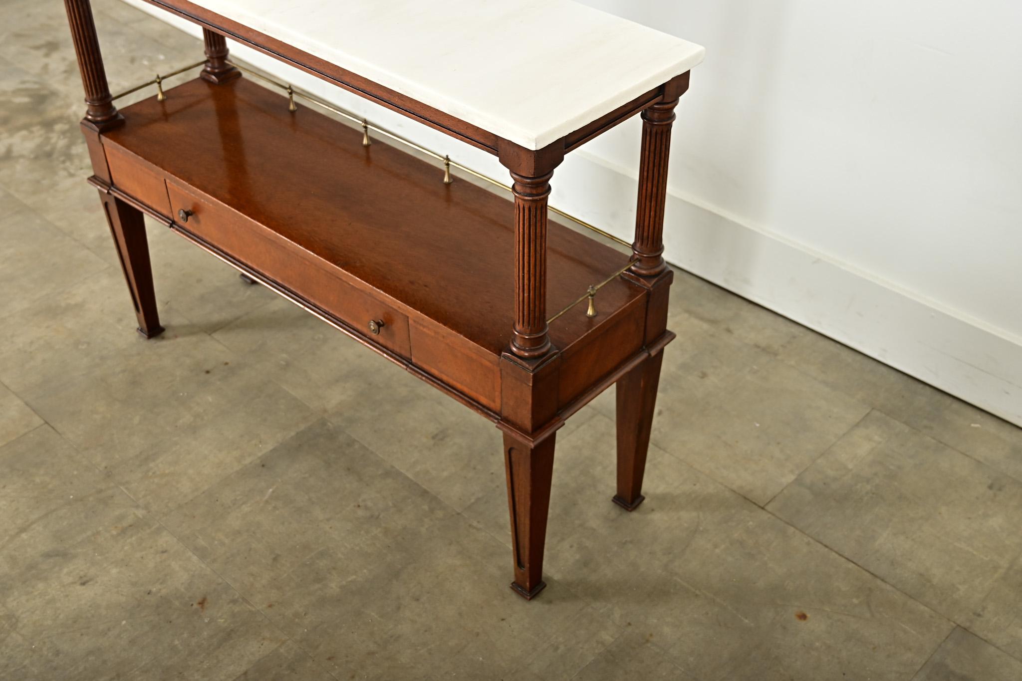 French 19th Century Mahogany & Marble Console Table For Sale 3