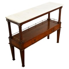 French 19th Century Mahogany & Marble Console Table