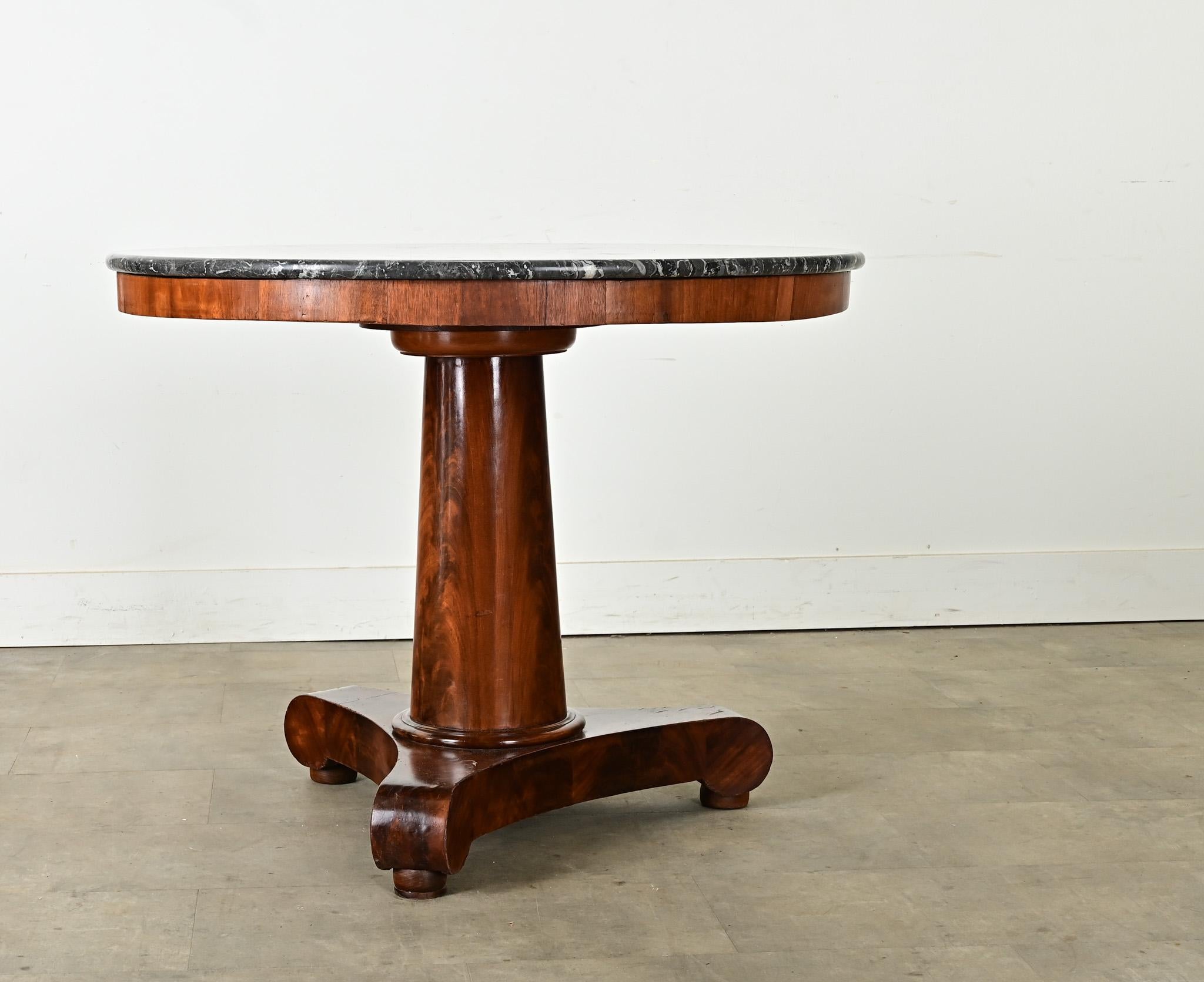 Empire French 19th Century Mahogany & Marble Gueridon