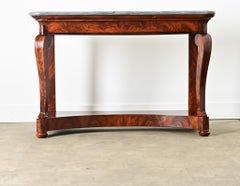 Consola de Restauración Francesa de Caoba y Mármol del Siglo XIX