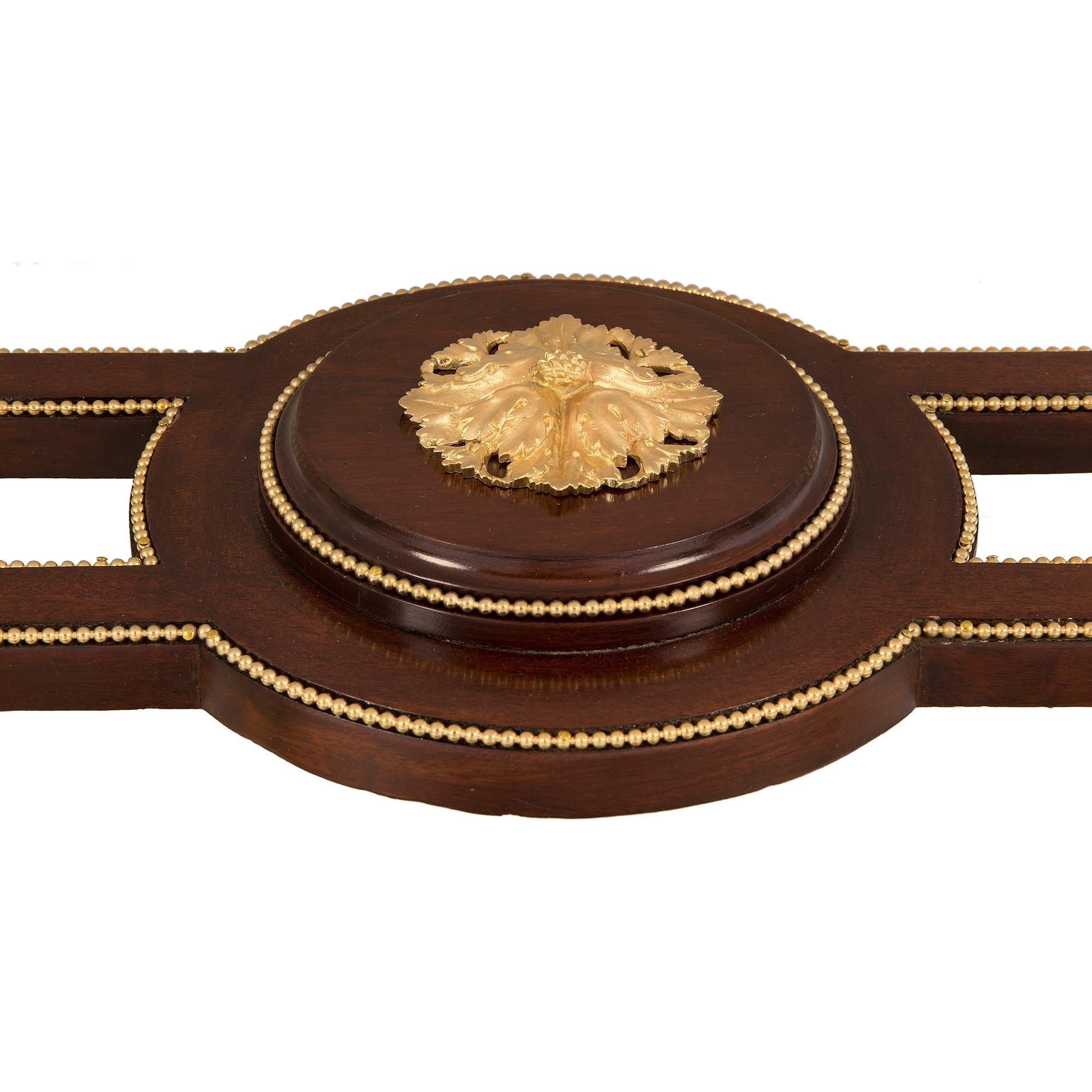 French 19th Century Mahogany, Ormolu and Marble Table, Attributed to Dasson For Sale 7