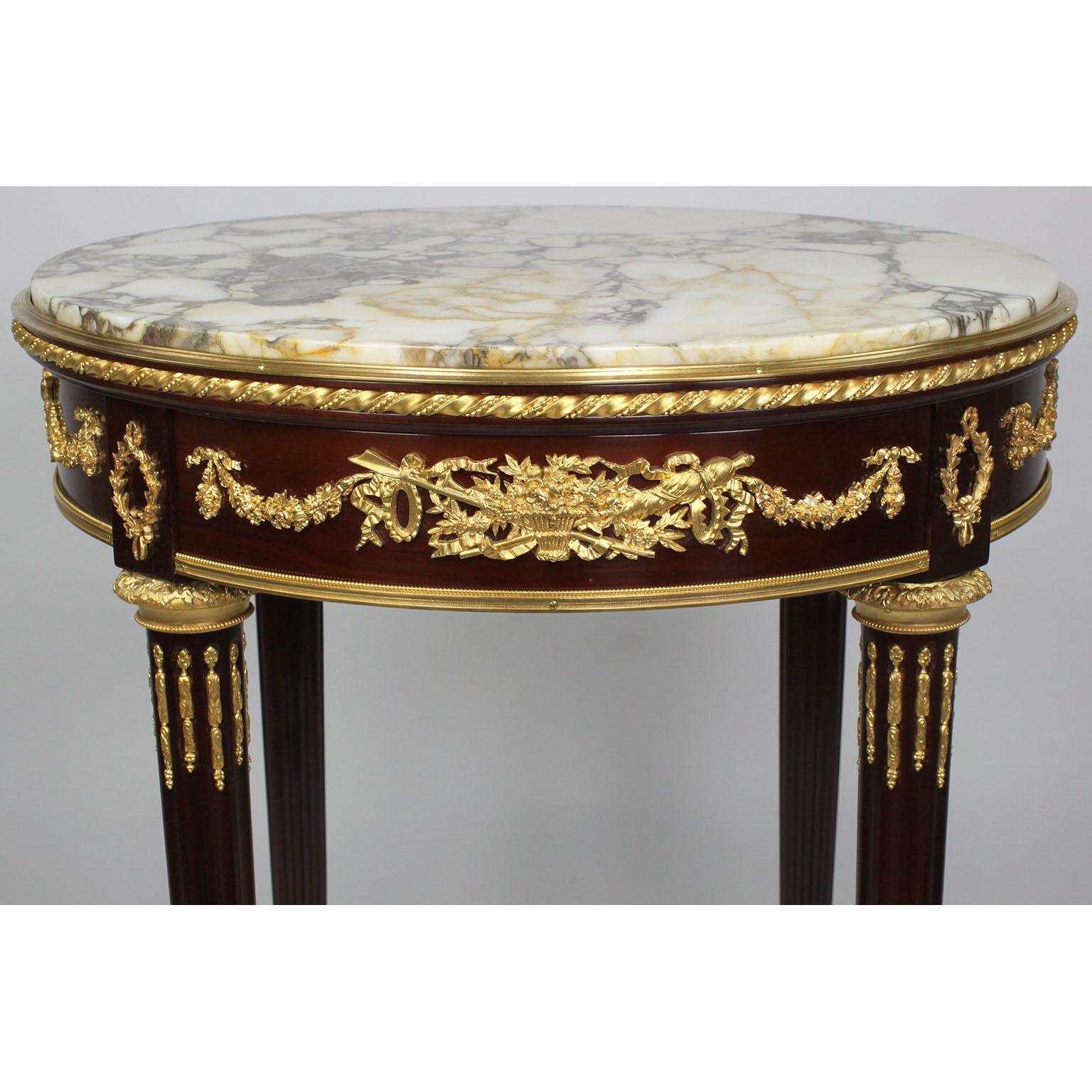 Gilt French 19th Century Mahogany & Ormolu Guéridon Side-Table, Attr. François Linke For Sale