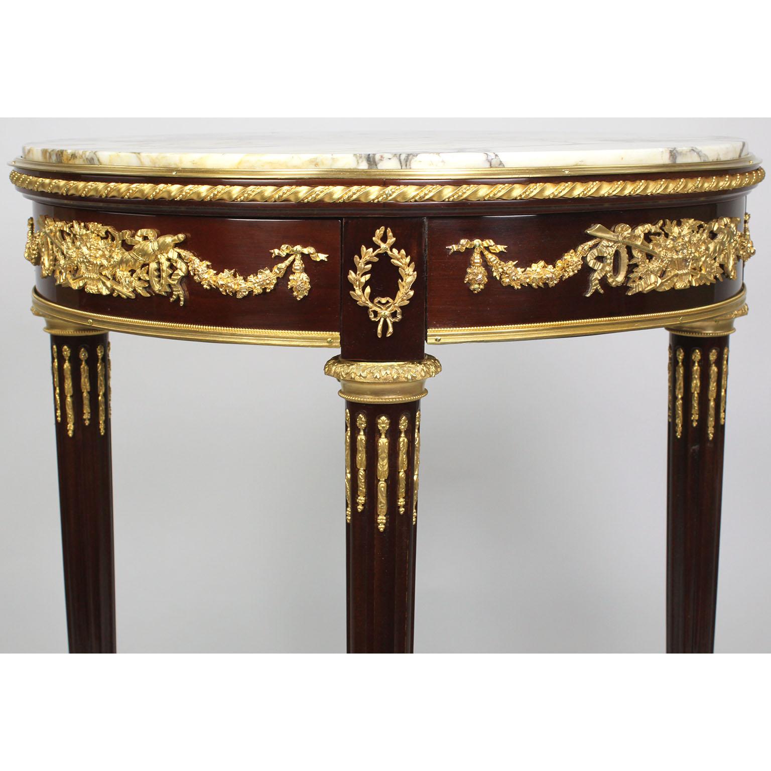 Early 20th Century French 19th Century Mahogany & Ormolu Guéridon Side-Table, Attr. François Linke For Sale