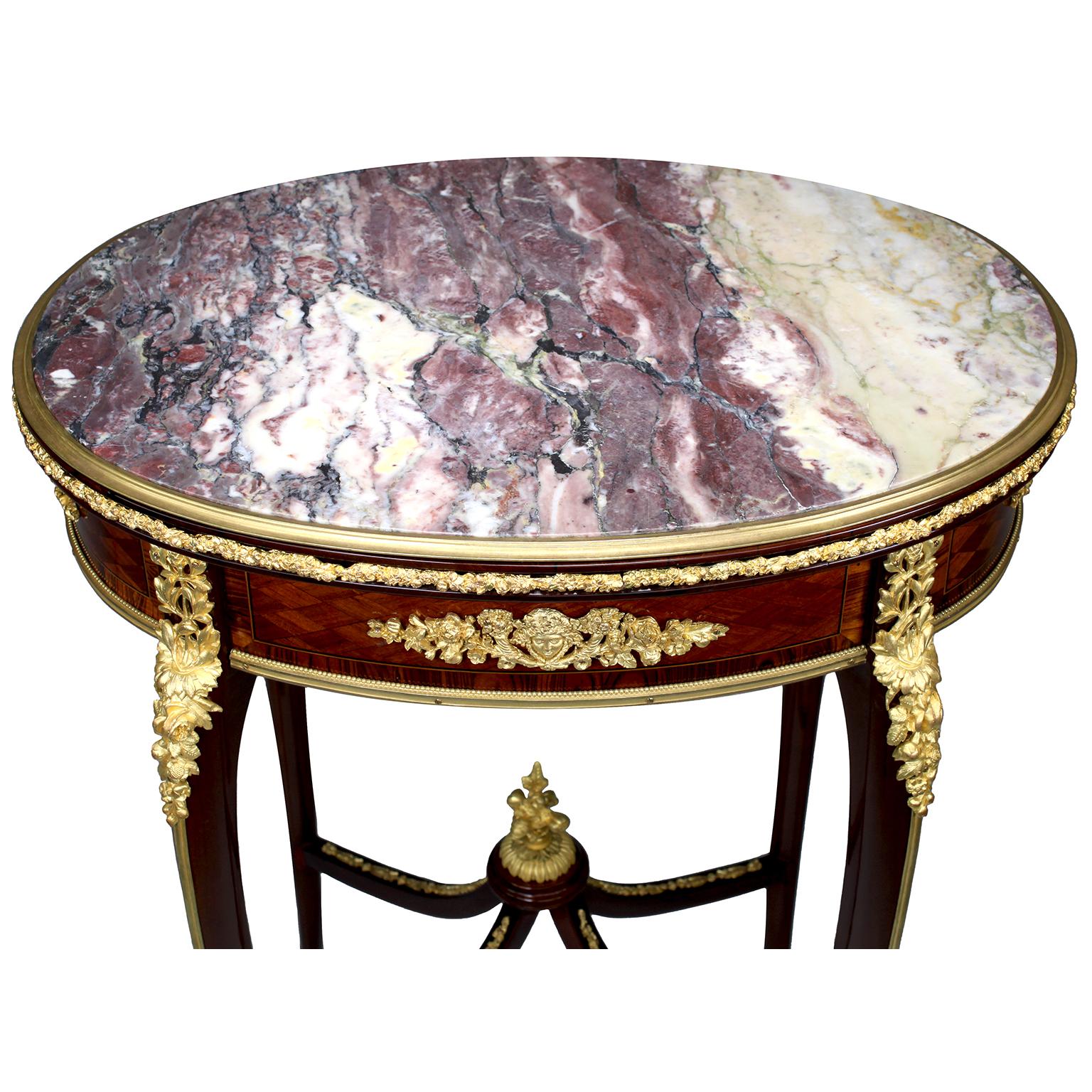 French 19th Century Mahogany & Ormolu Mounted Side Table, Attr. François Linke  For Sale 3