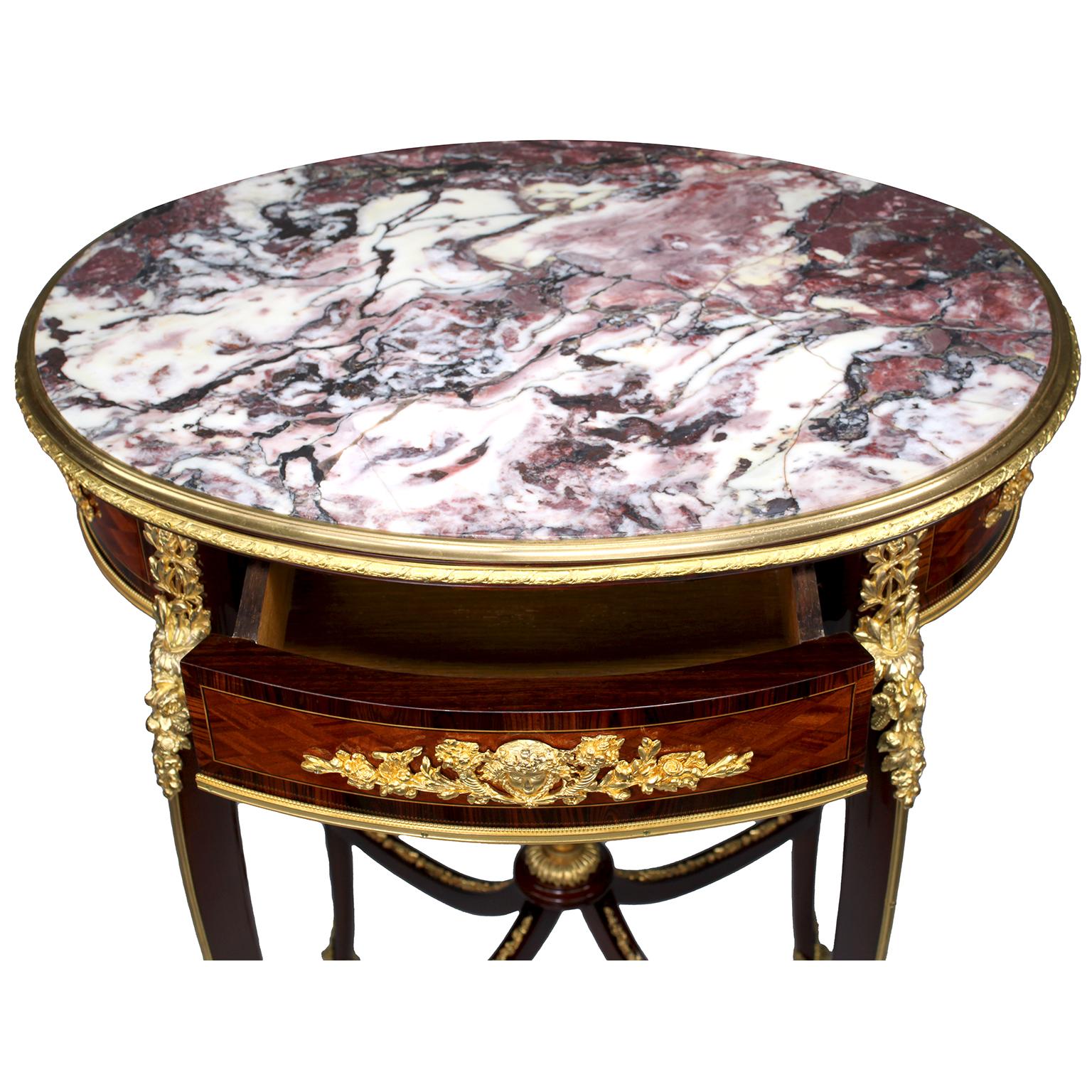 French 19th Century Mahogany & Ormolu Mounted Side Table For Sale 3