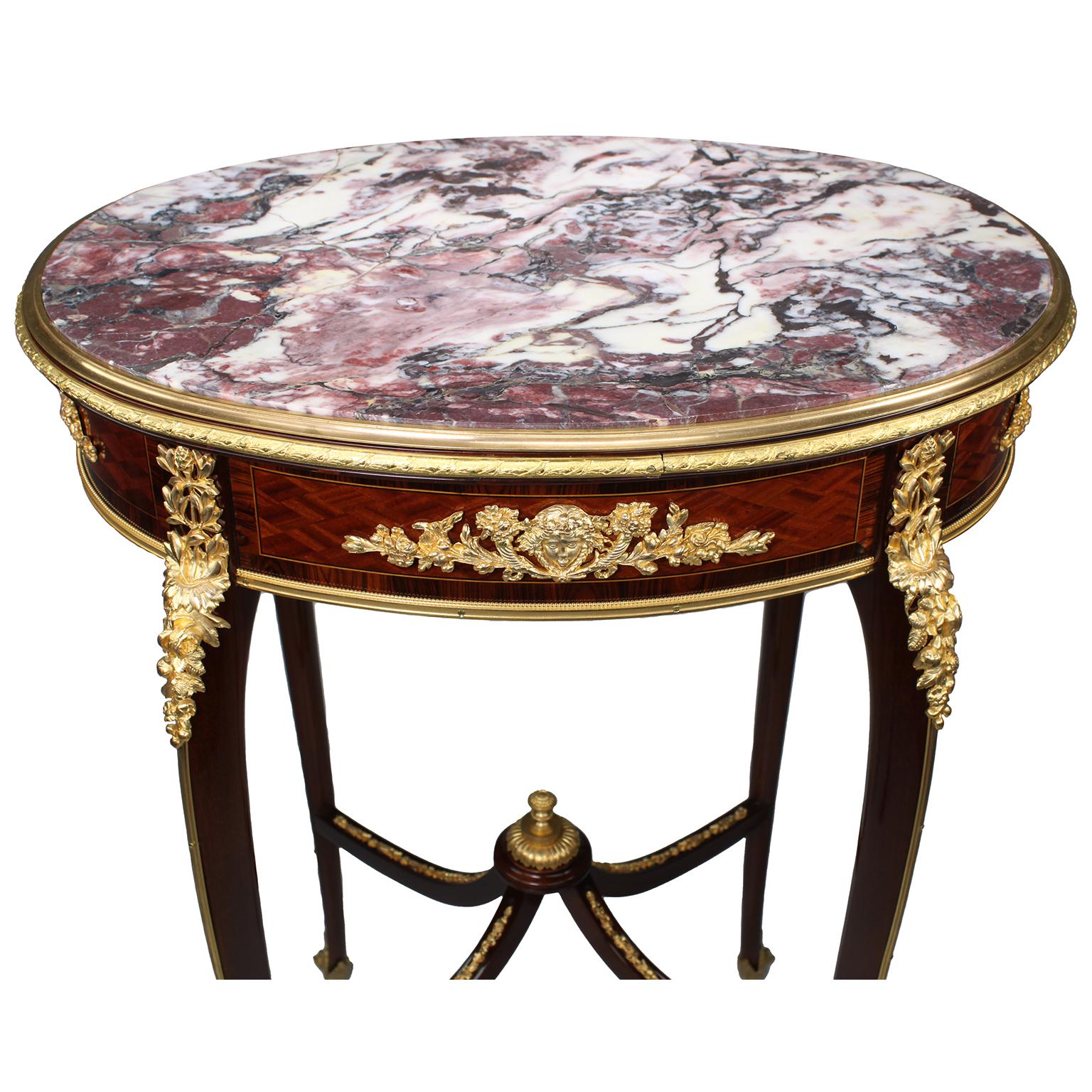 French 19th Century Mahogany & Ormolu Mounted Side Table For Sale 6
