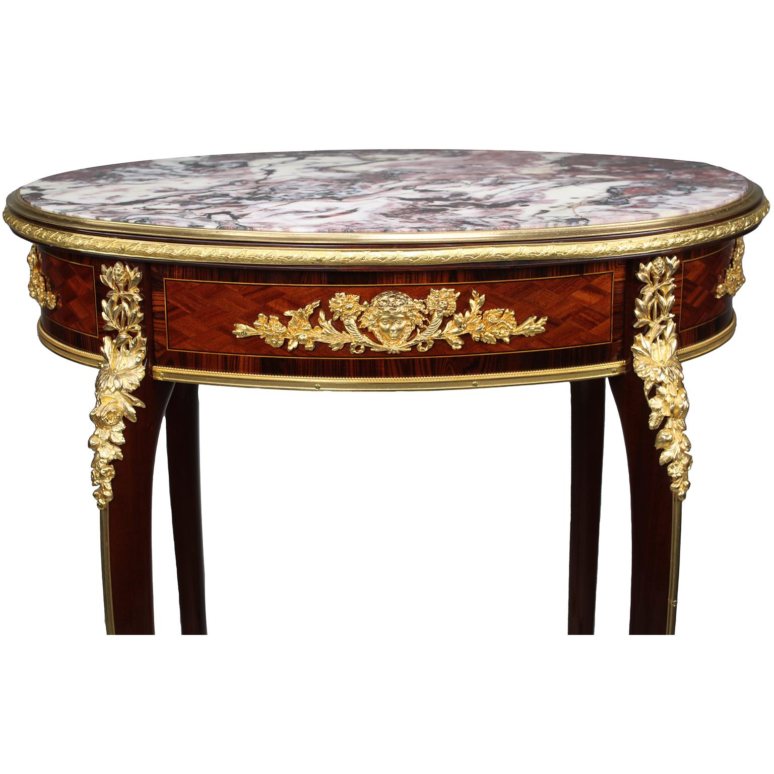 Gilt French 19th Century Mahogany & Ormolu Mounted Side Table For Sale