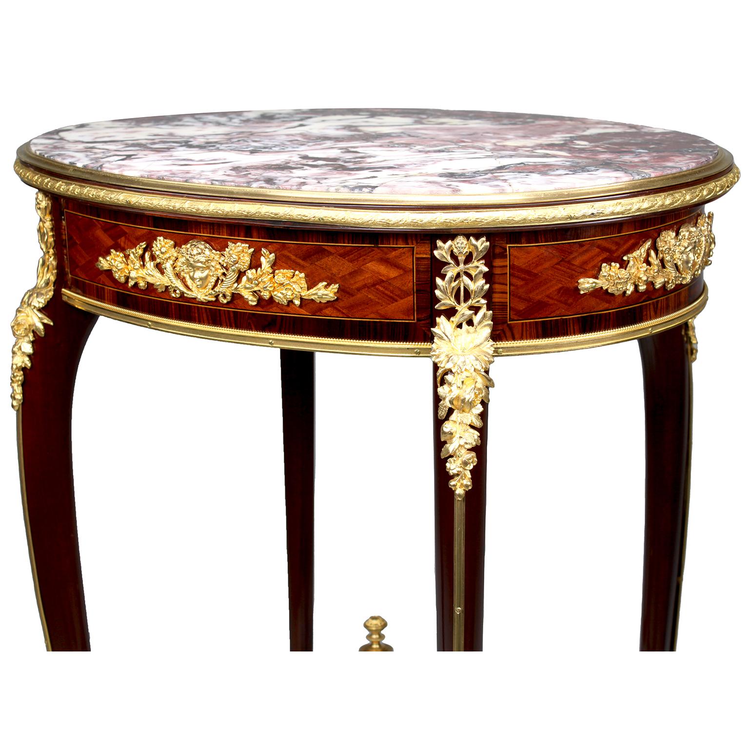 French 19th Century Mahogany & Ormolu Mounted Side Table In Good Condition For Sale In Los Angeles, CA