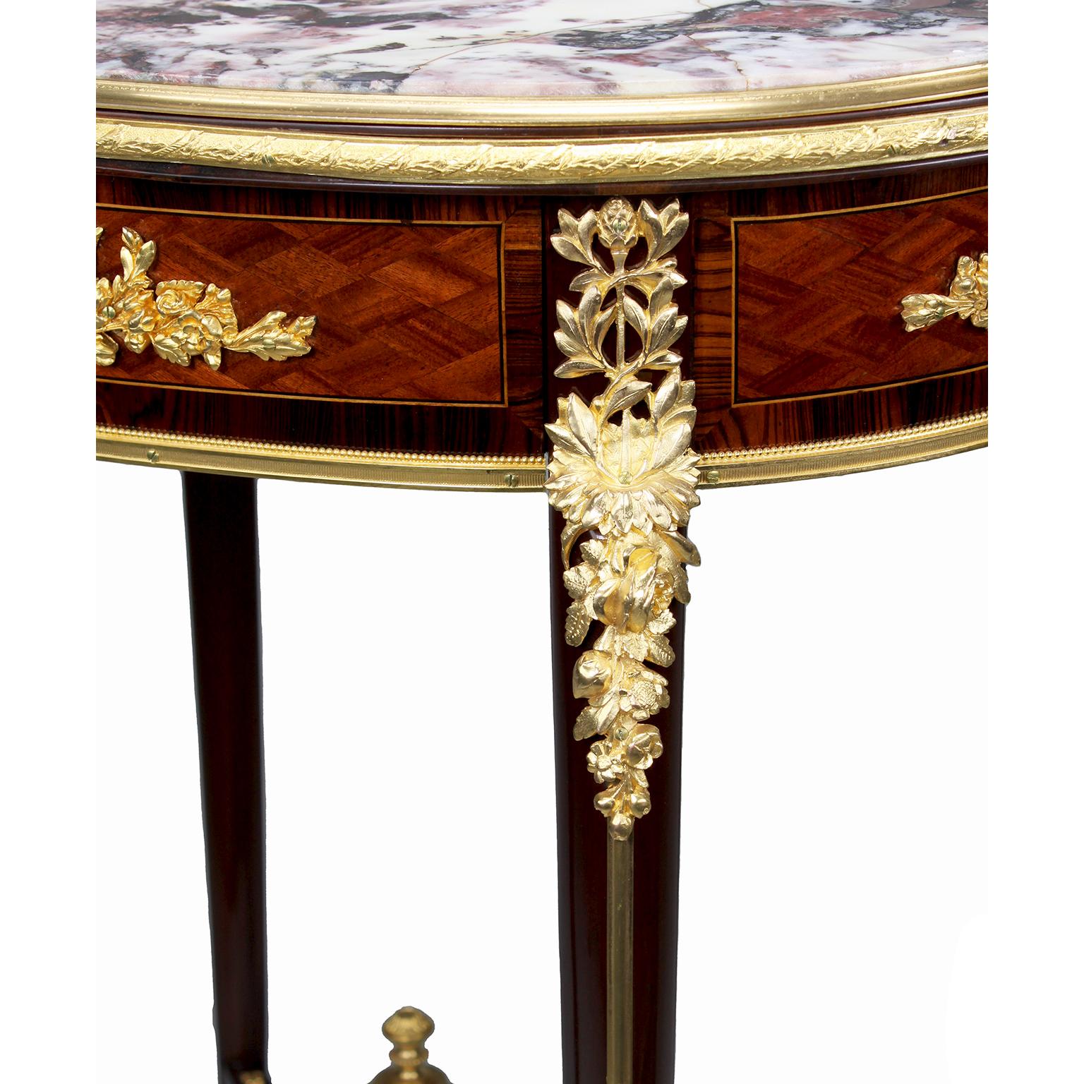 Bronze French 19th Century Mahogany & Ormolu Mounted Side Table For Sale