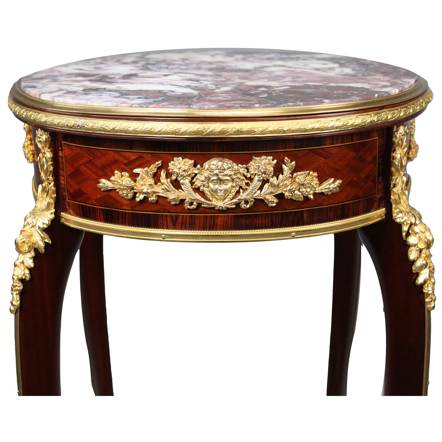 French 19th Century Mahogany & Ormolu Mounted Side Table For Sale 1