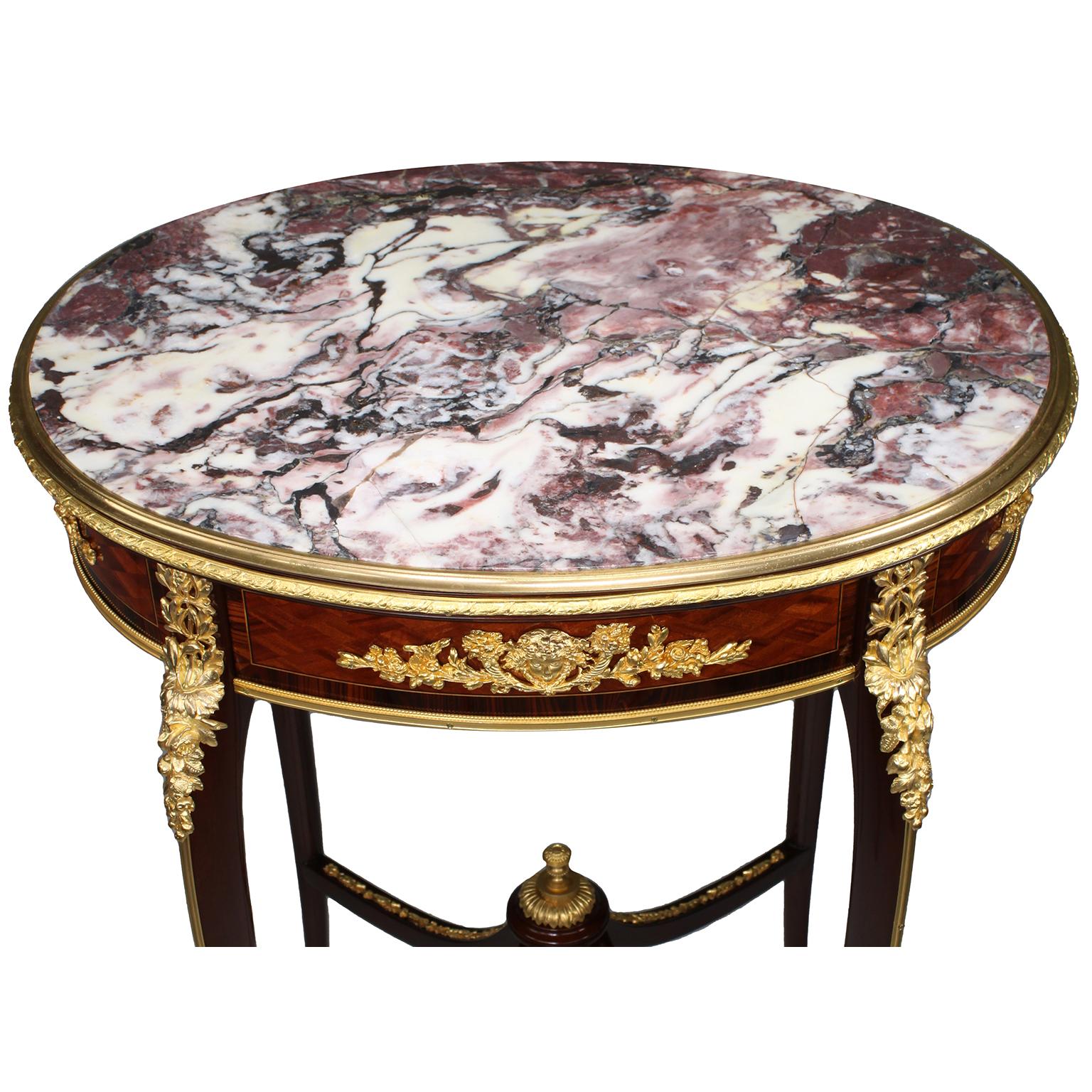 French 19th Century Mahogany & Ormolu Mounted Side Table For Sale 2