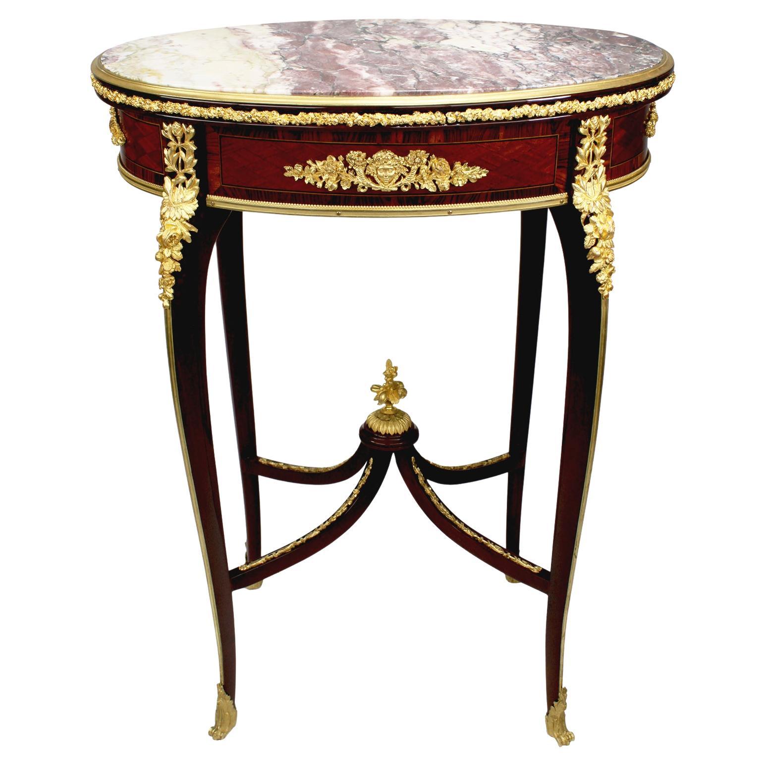 French 19th Century Mahogany & Ormolu Mounted Side Table, Attr. François Linke 