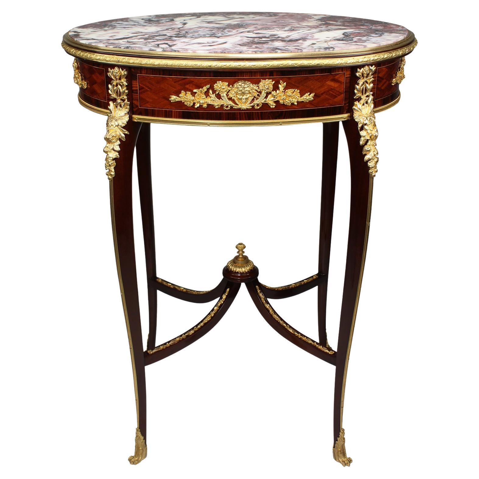 French 19th Century Mahogany & Ormolu Mounted Side Table For Sale