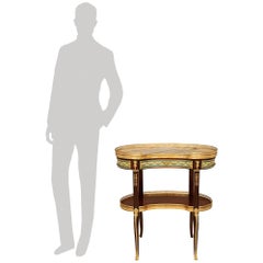 French 19th century Mahogany, Ormolu, Sévres Porcelain, and marble side table