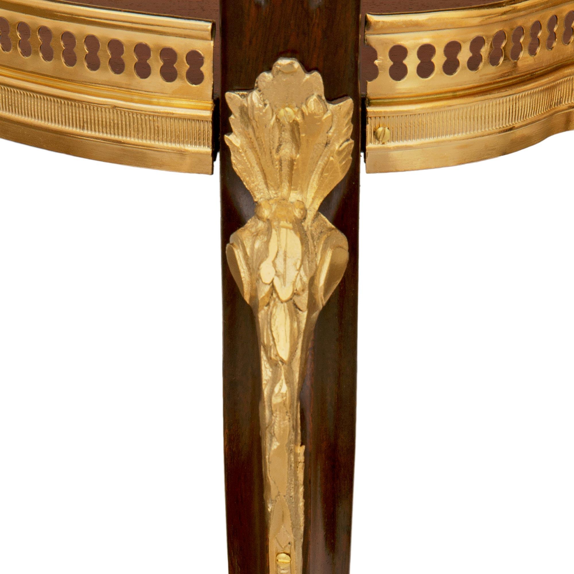 French 19th century Mahogany, Ormolu, Sévres Porcelain, and marble side table For Sale 5