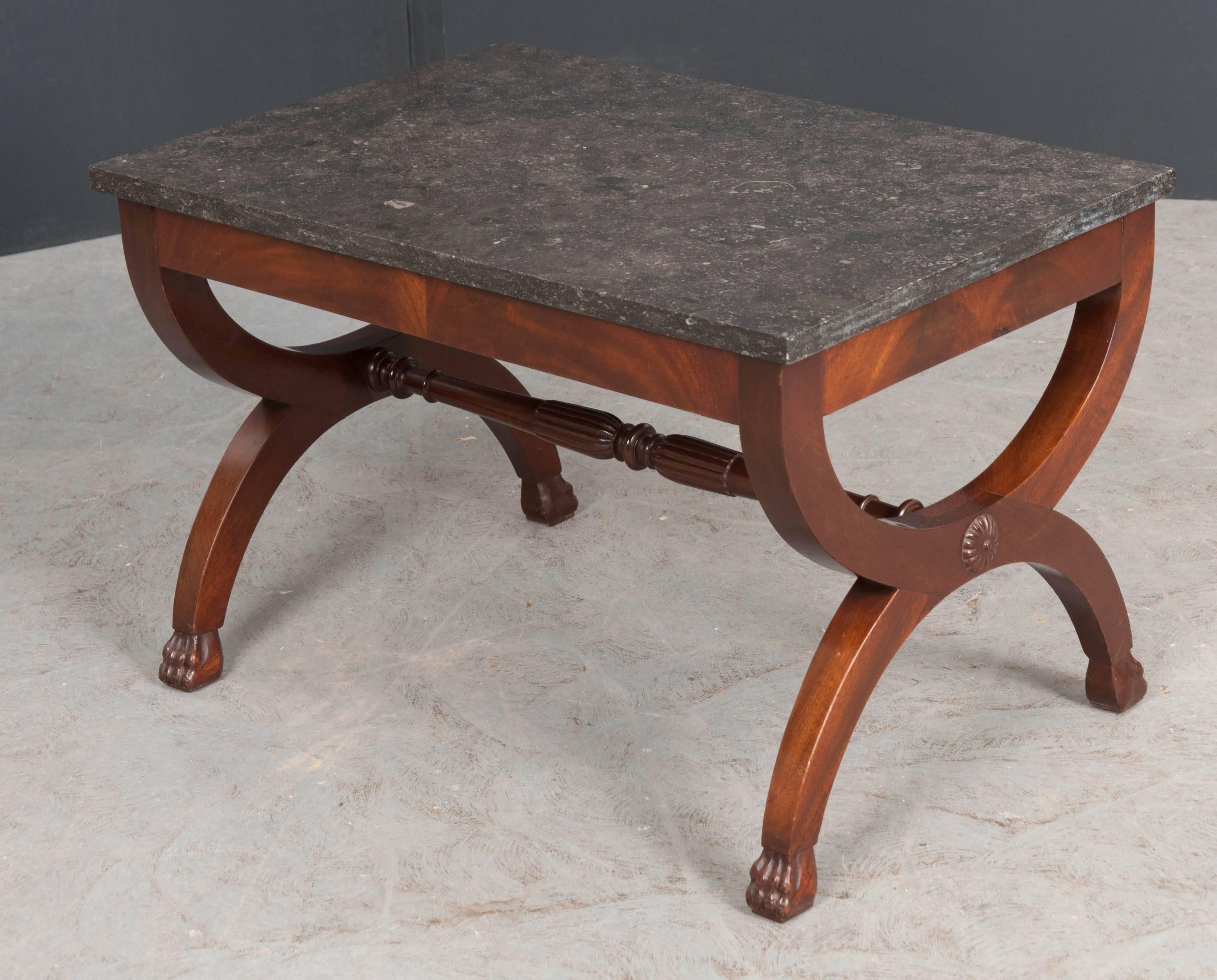 French 19th Century Mahogany Restauration Coffee Cocktail Table In Good Condition In Baton Rouge, LA
