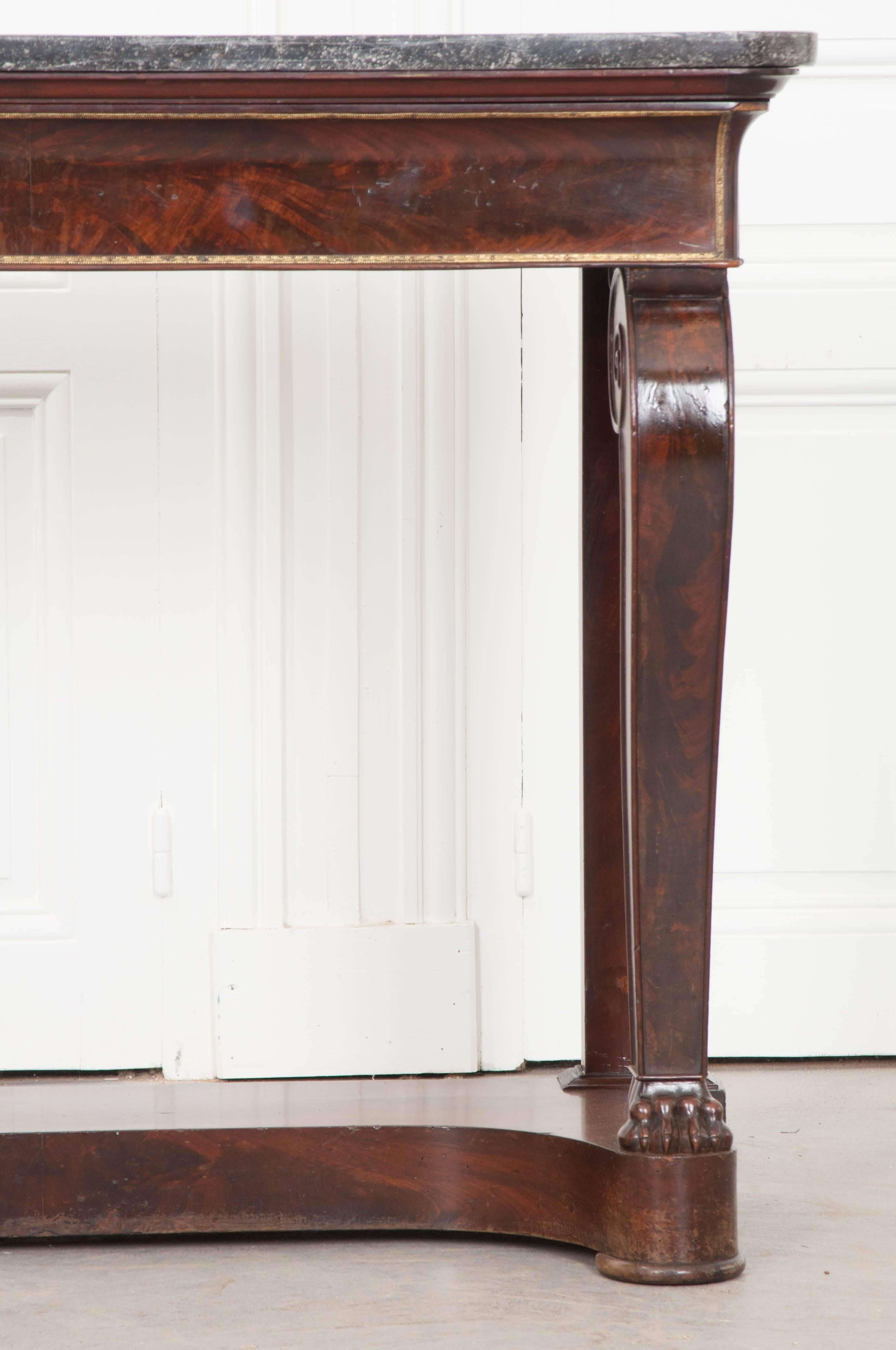 French 19th Century Mahogany Restauration Console In Good Condition In Baton Rouge, LA