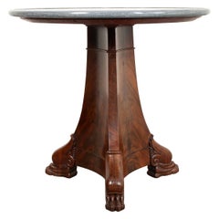 French 19th Century Mahogany Restauration Pedestal Center Table