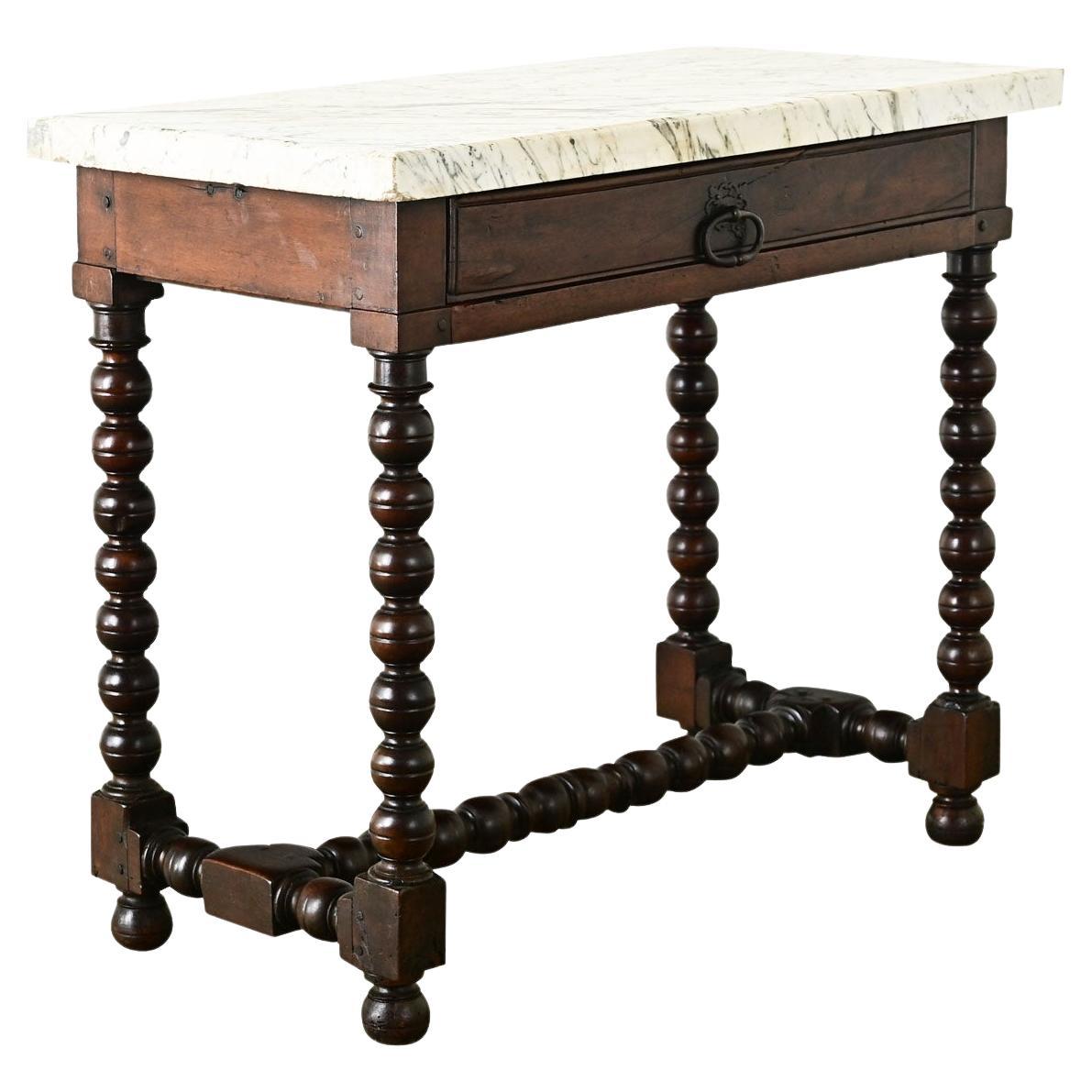 Mesa auxiliar francesa de caoba del siglo XIX con cajón