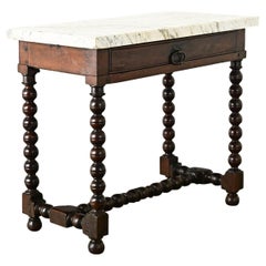 Mesa auxiliar francesa de caoba del siglo XIX con cajón
