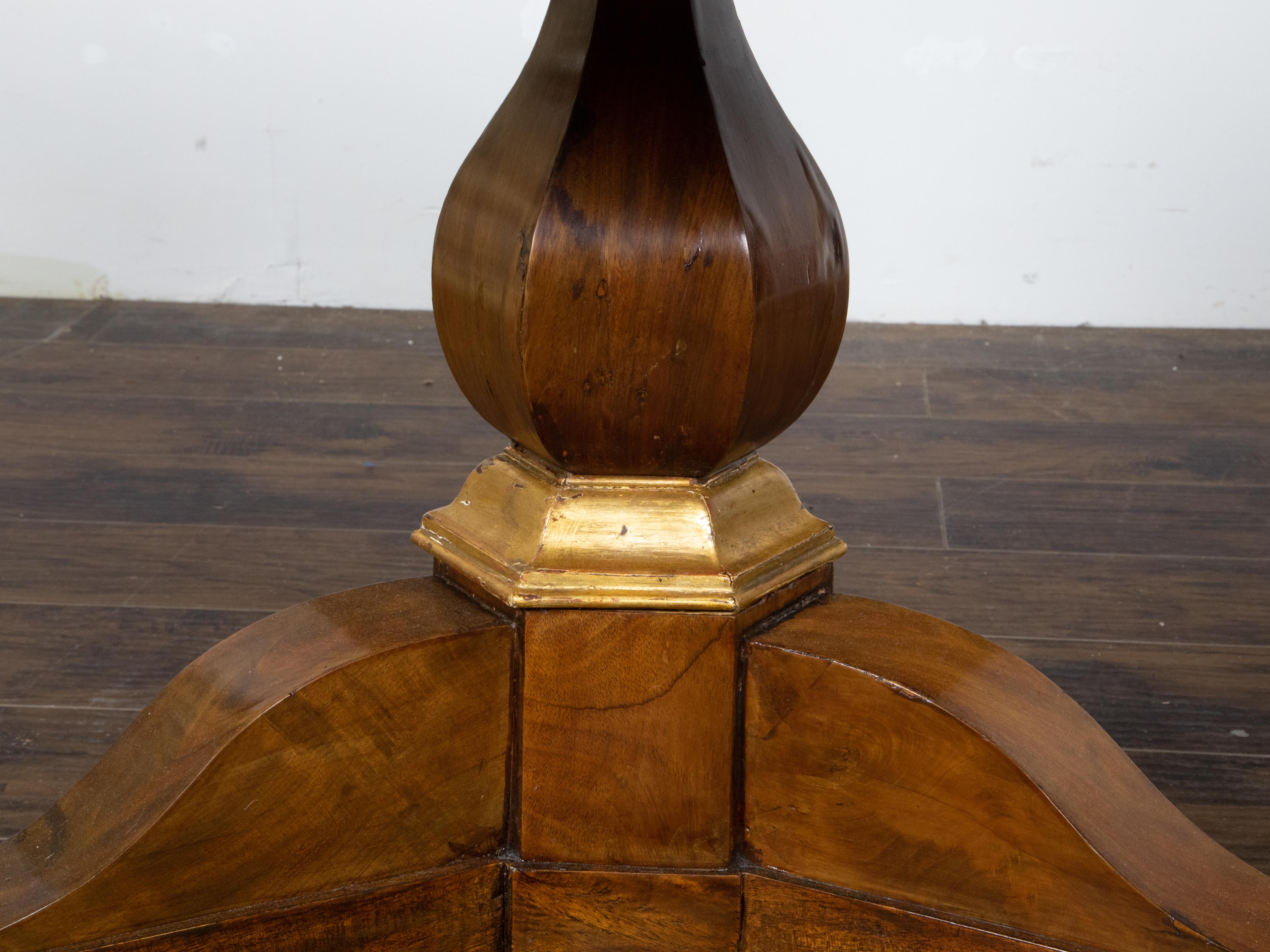 French 19th Century Mahogany Table with Marble Top and Carved Giltwood Feet For Sale 3