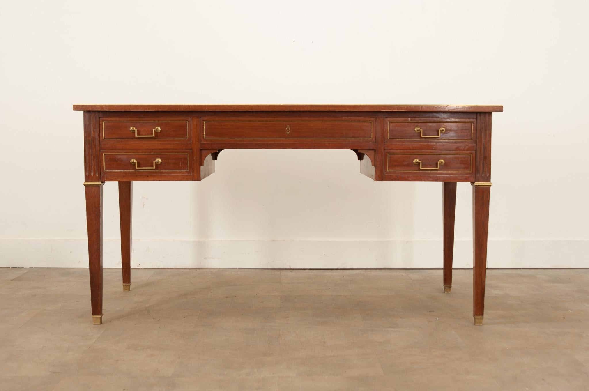 French 19th Century Mahogany Transitional Desk 2