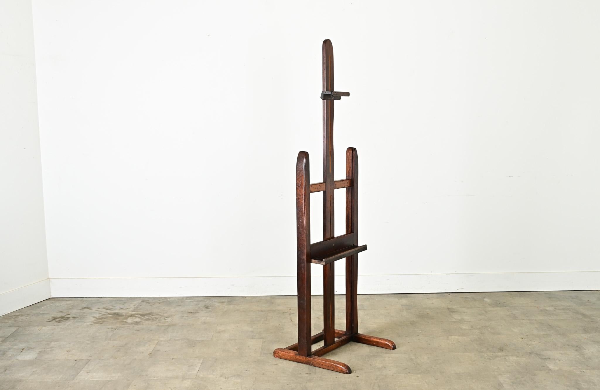 French 19th Century Mahogany & Walnut Easel In Good Condition In Baton Rouge, LA