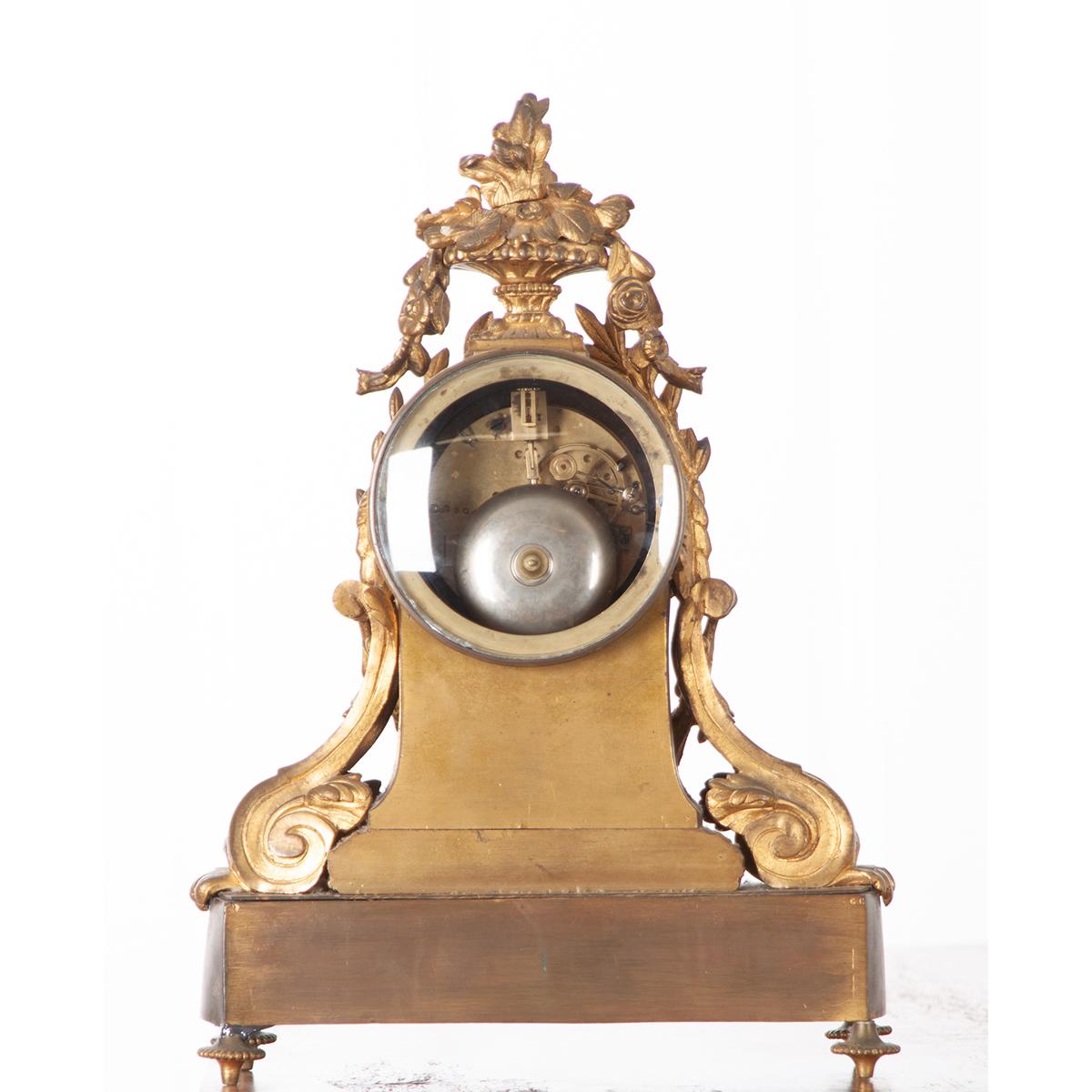 Metal French 19th Century Mantle Clock For Sale
