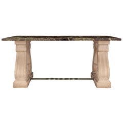 French 19th Century Marble and Limestone Center Table