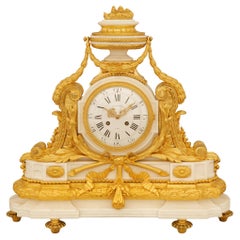 French 19th century Marble and Ormolu clock, by Chaumont & Languereau