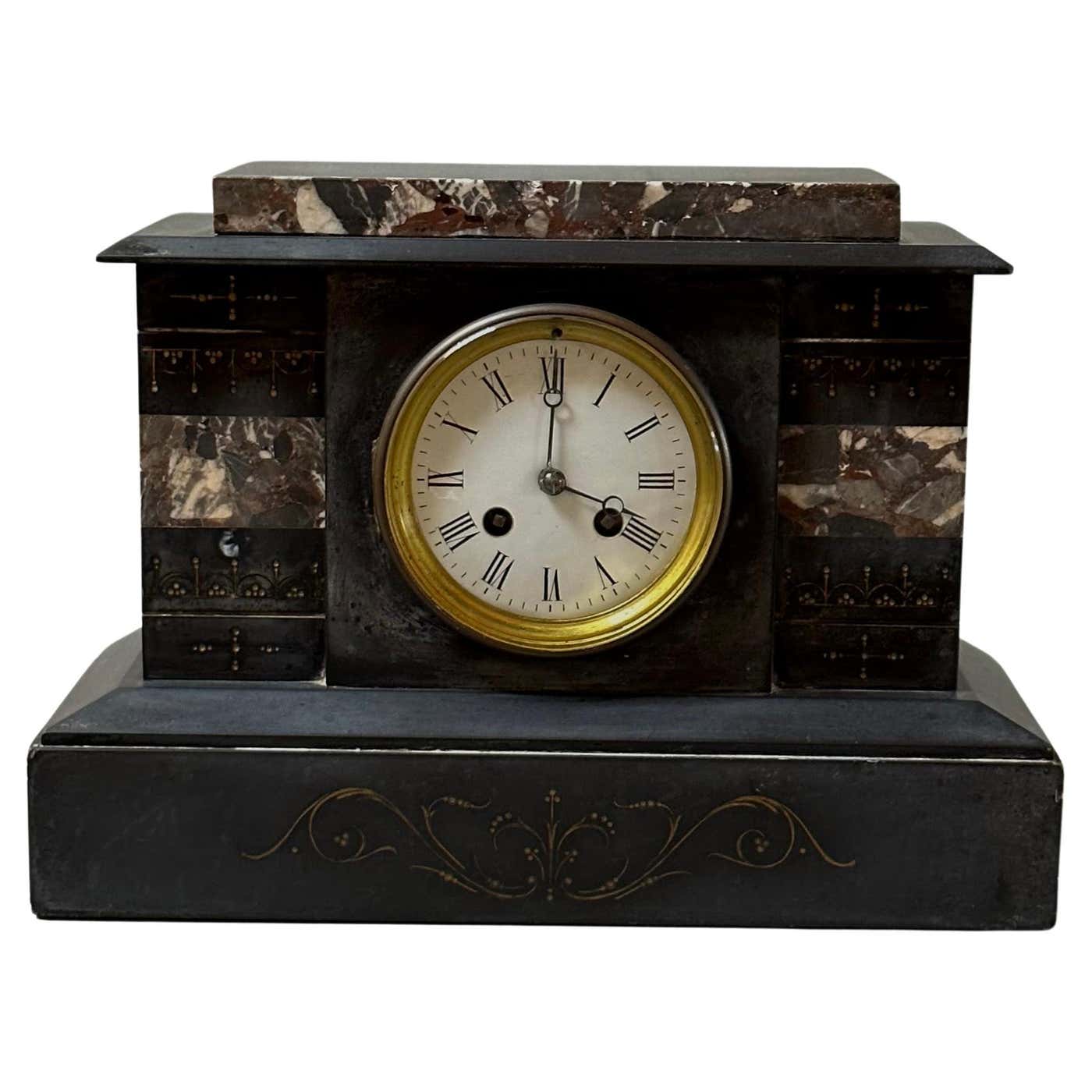 French Inlay Clock French 19th Century Marble Clock For Sale at 1stDibs | antique marble ...
