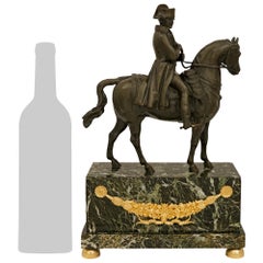 French 19th century marble, Ormolu and Bronze statue of Napoleon