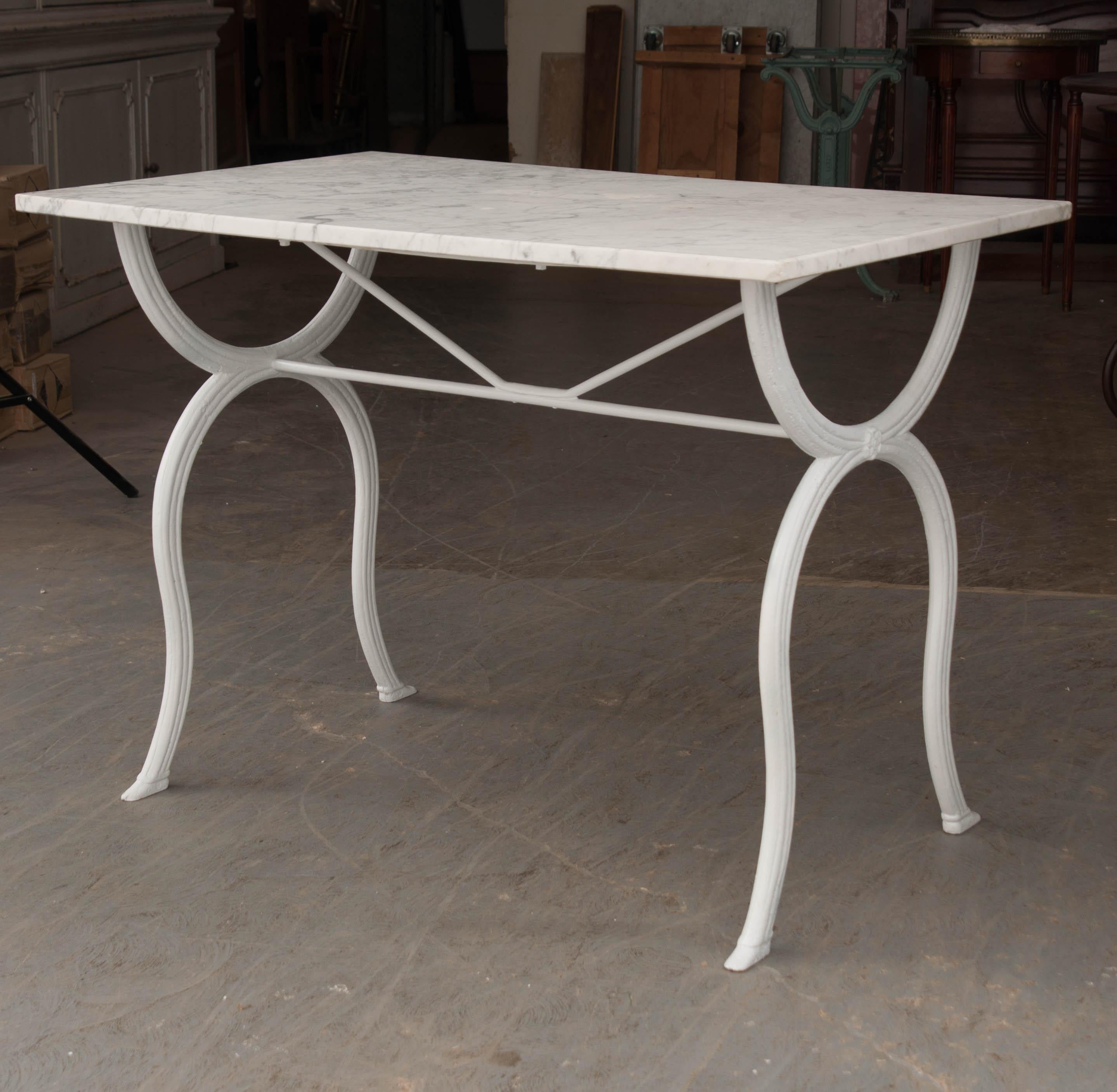 French 19th Century Marble-Top Bistro Table 6