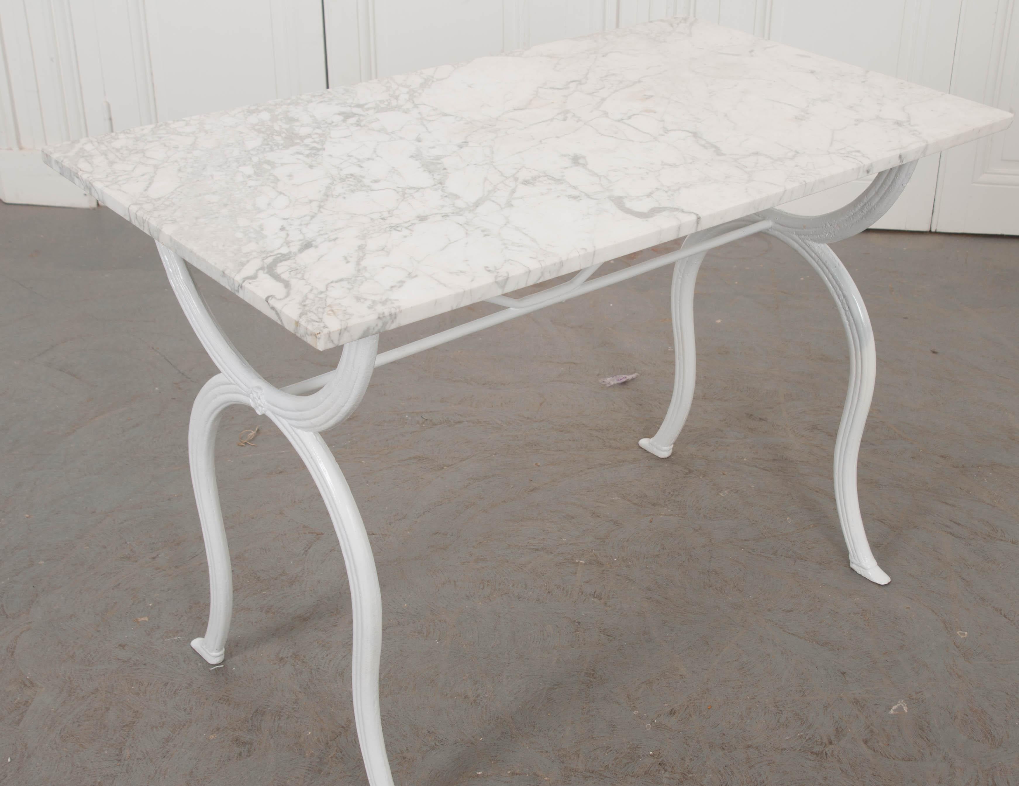 French 19th Century Marble-Top Bistro Table 9
