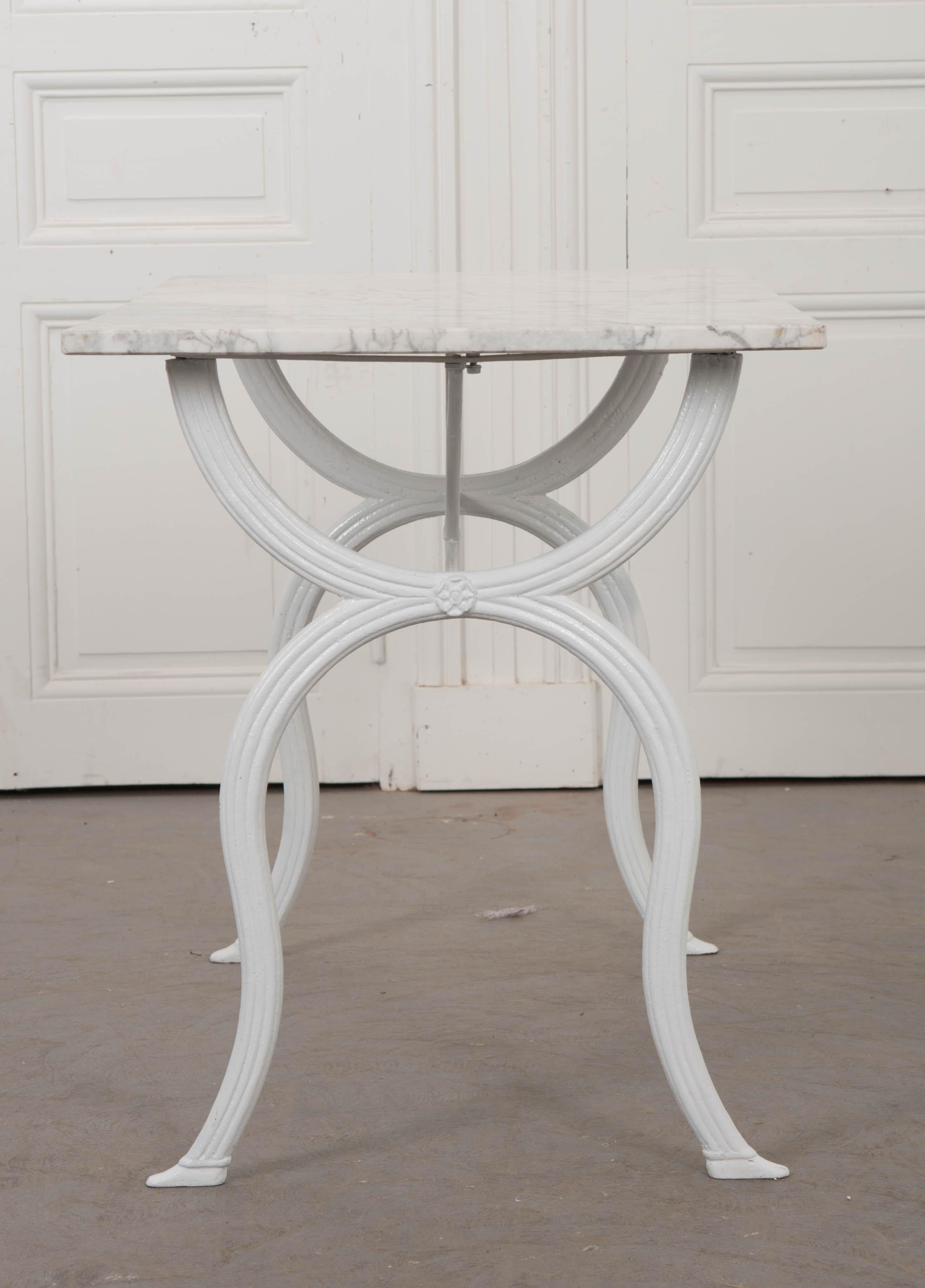 French 19th Century Marble-Top Bistro Table 11