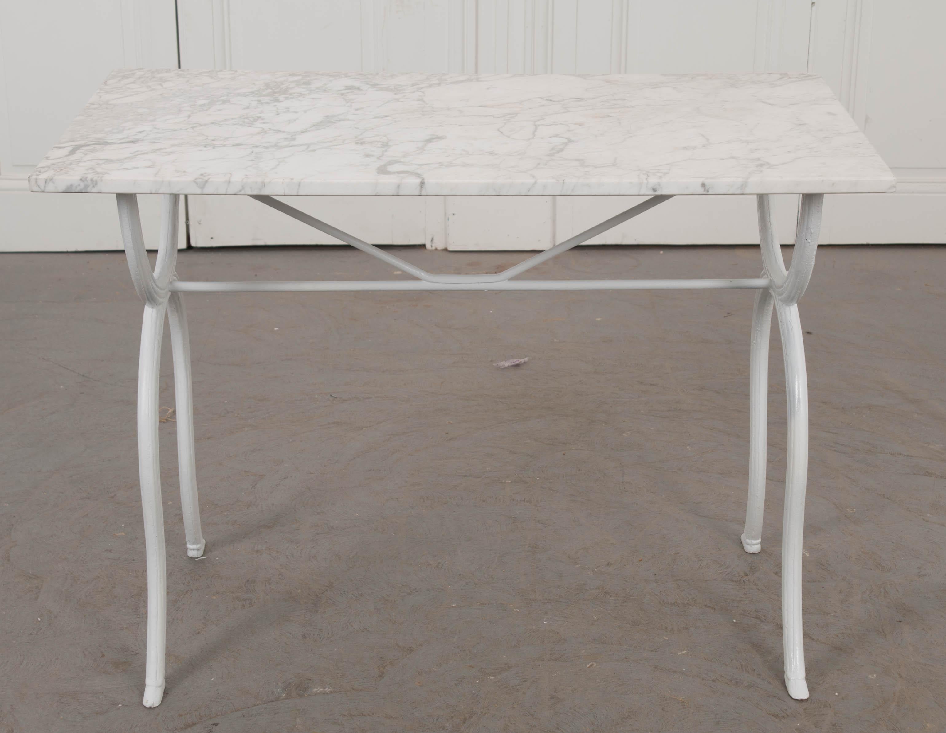French Provincial French 19th Century Marble-Top Bistro Table