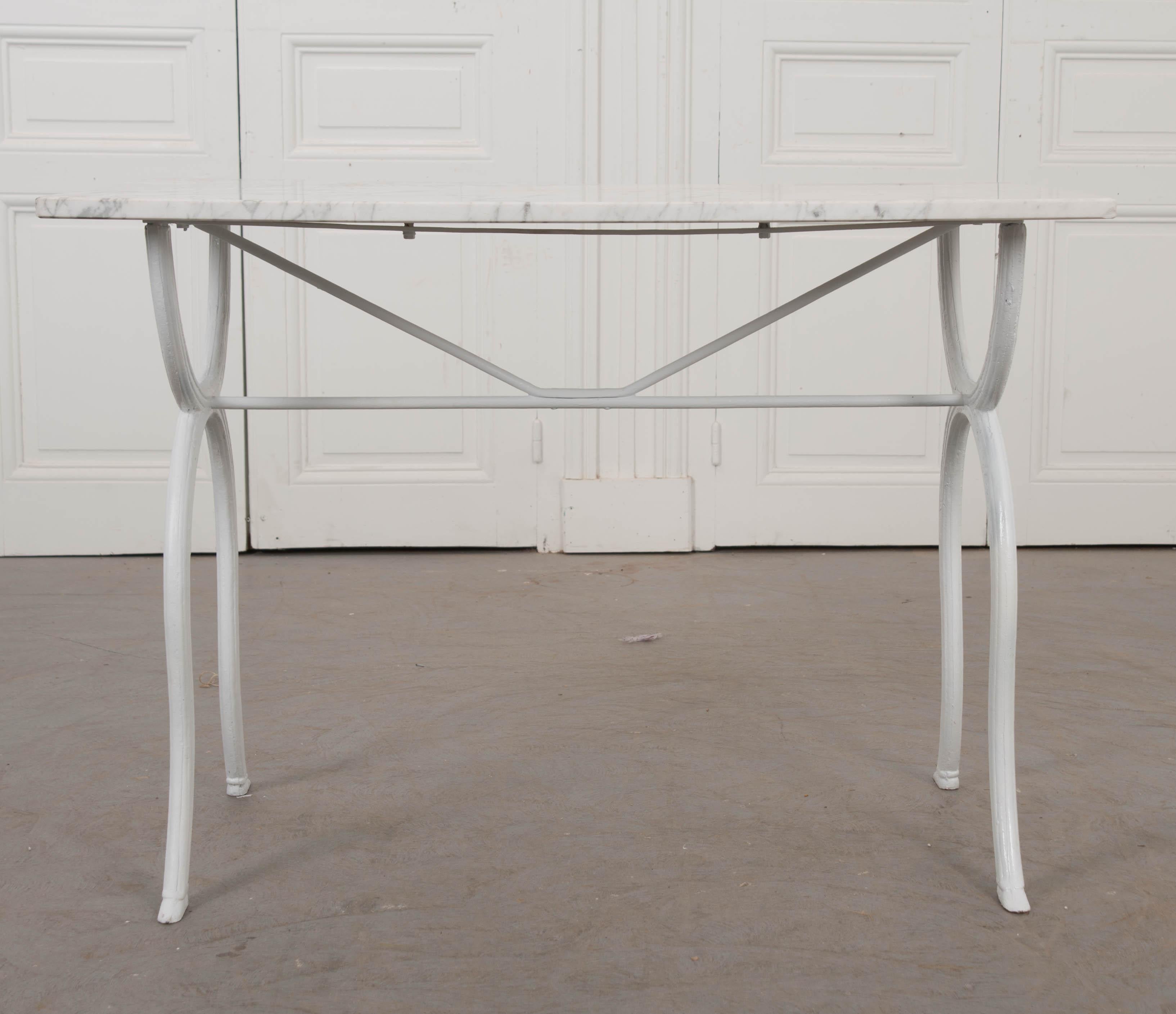 French 19th Century Marble-Top Bistro Table In Good Condition In Baton Rouge, LA
