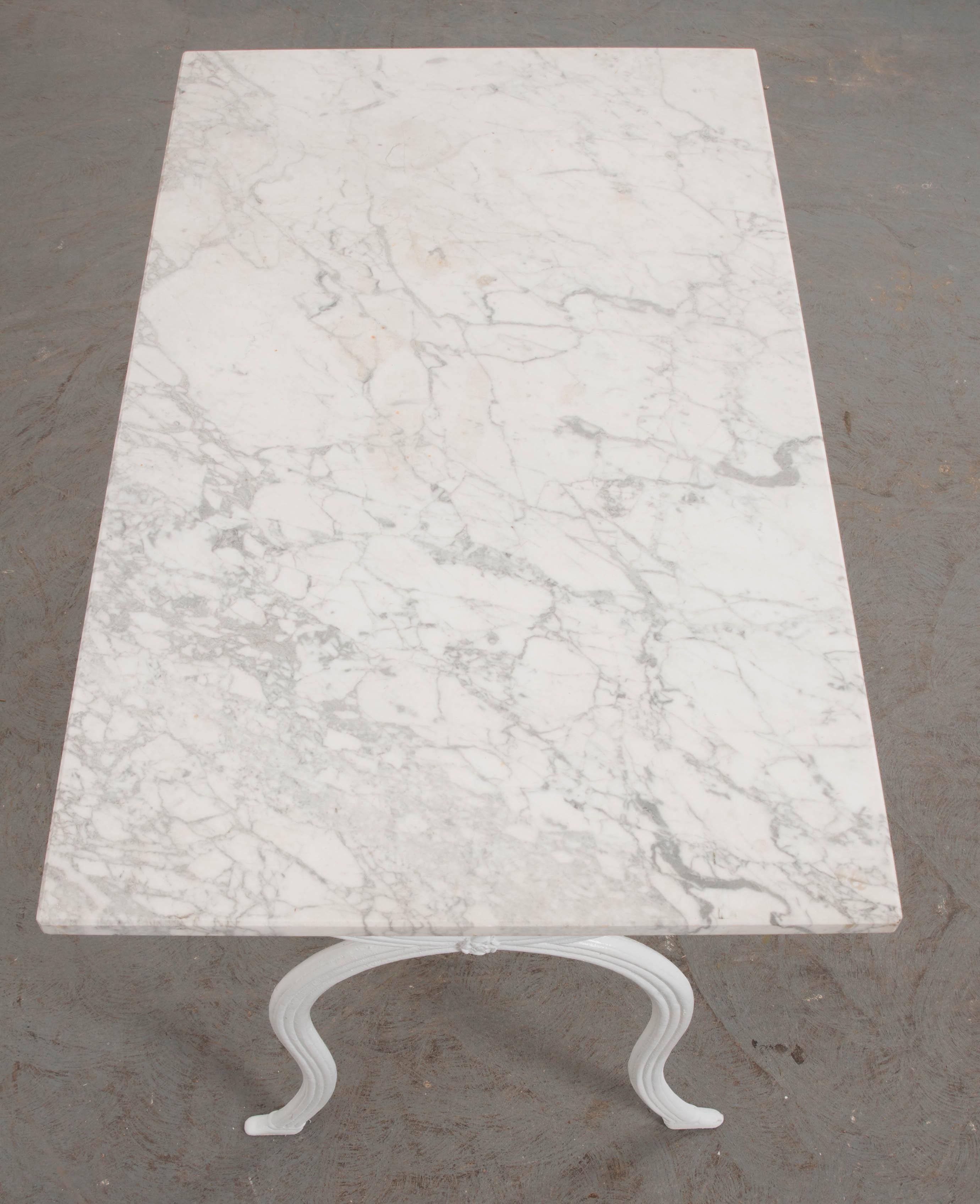 Iron French 19th Century Marble-Top Bistro Table