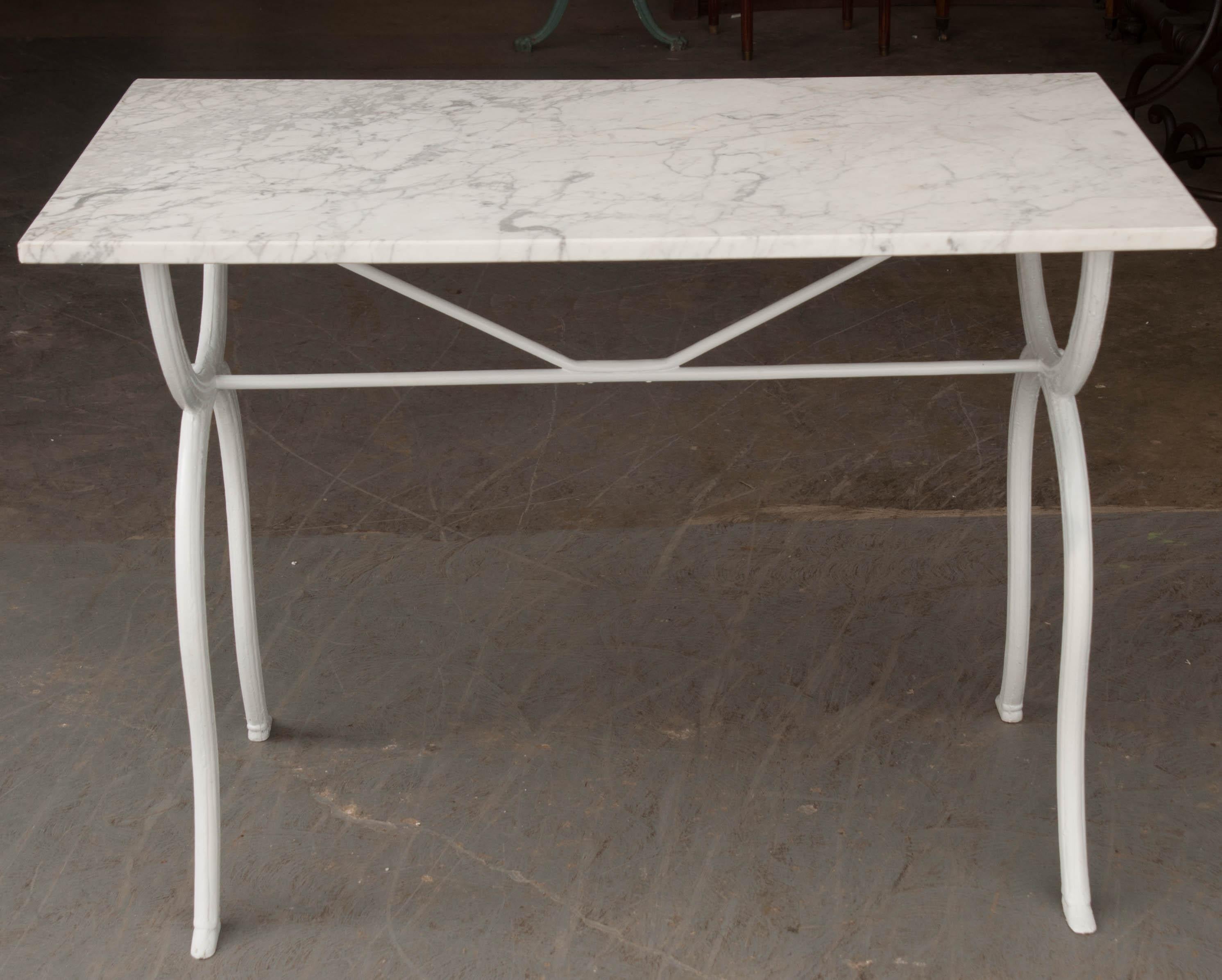 French 19th Century Marble-Top Bistro Table 3