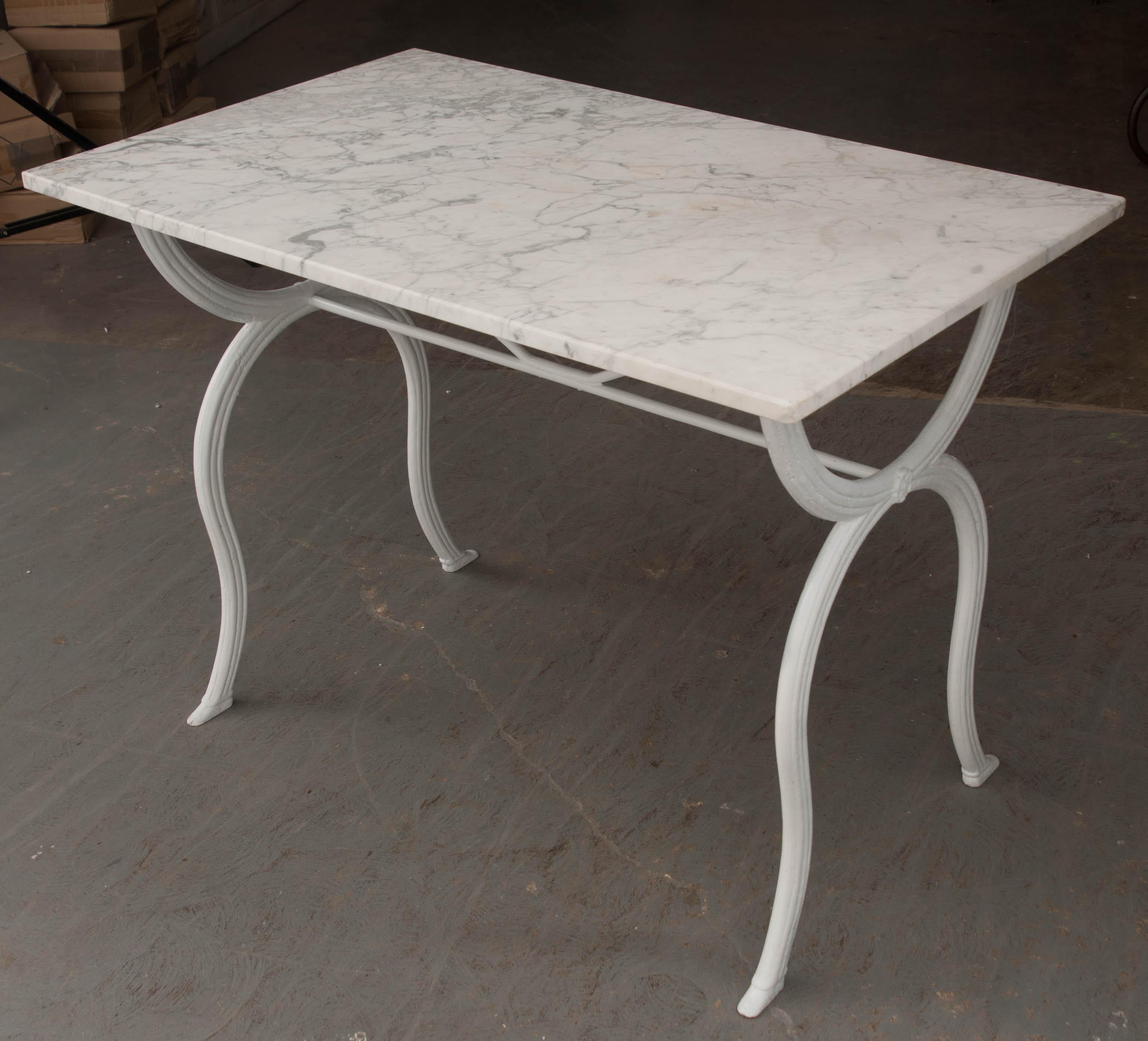 French 19th Century Marble-Top Bistro Table 4