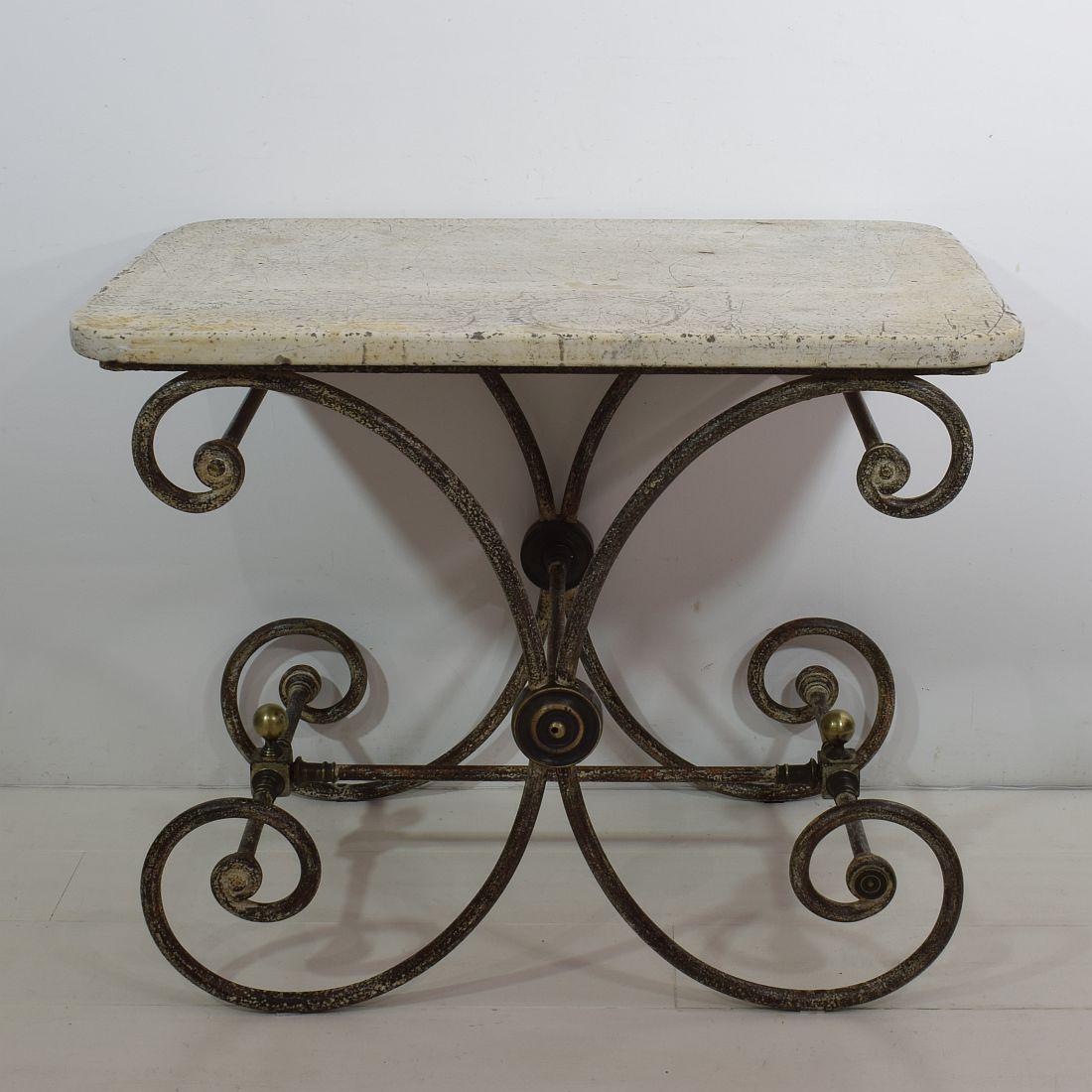 French 19th Century Marble-Top Butcher / Pastry Table 1