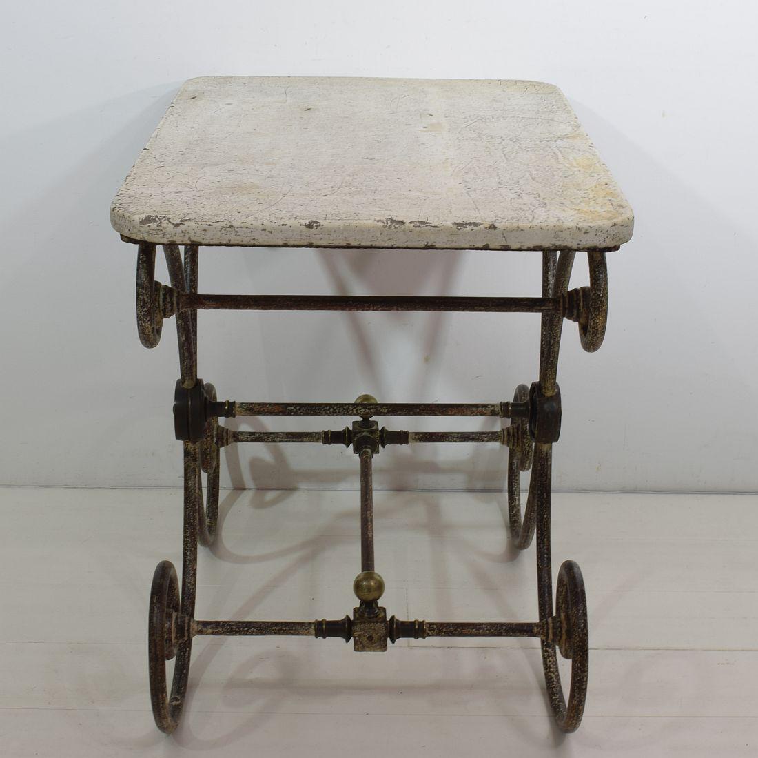 French 19th Century Marble-Top Butcher / Pastry Table 2