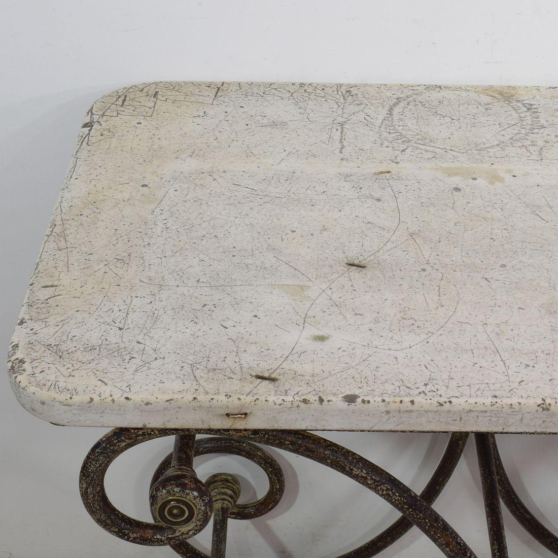 French 19th Century Marble-Top Butcher / Pastry Table 4