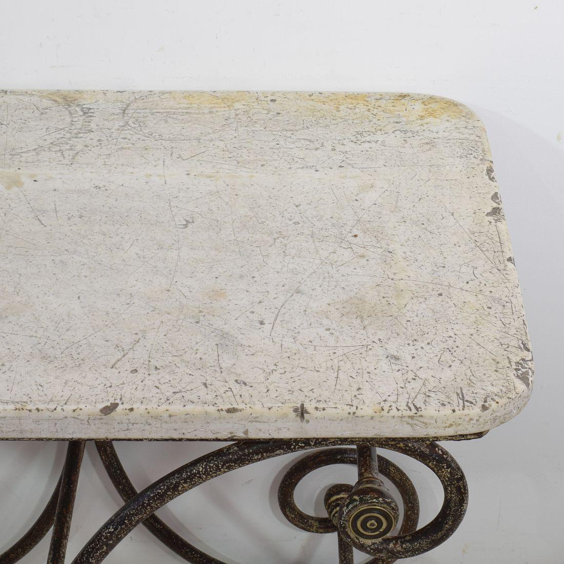 French 19th Century Marble-Top Butcher / Pastry Table 5