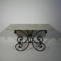 French 19th Century Marble-Top Butcher Table